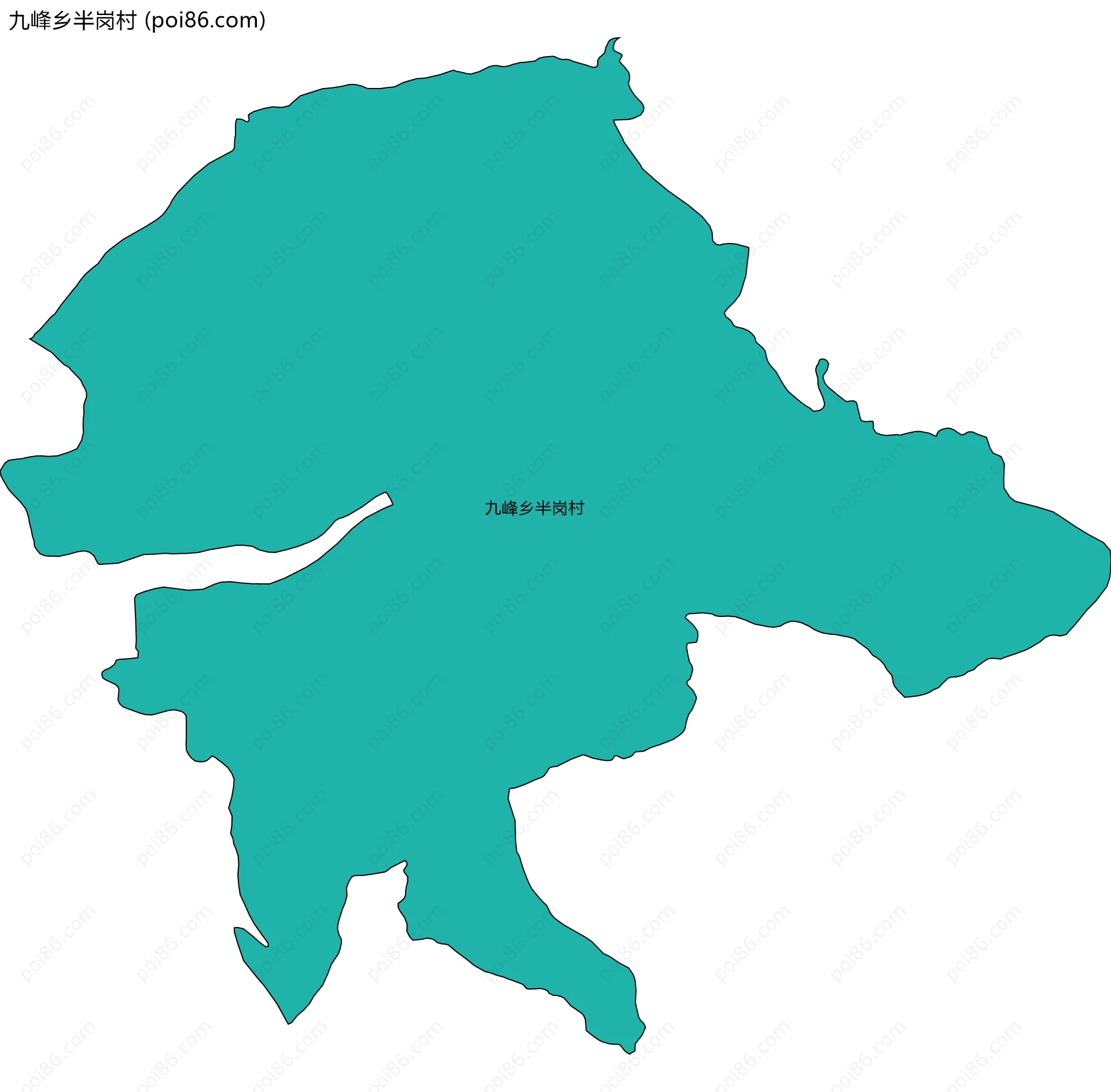 九峰乡半岗村边界地图