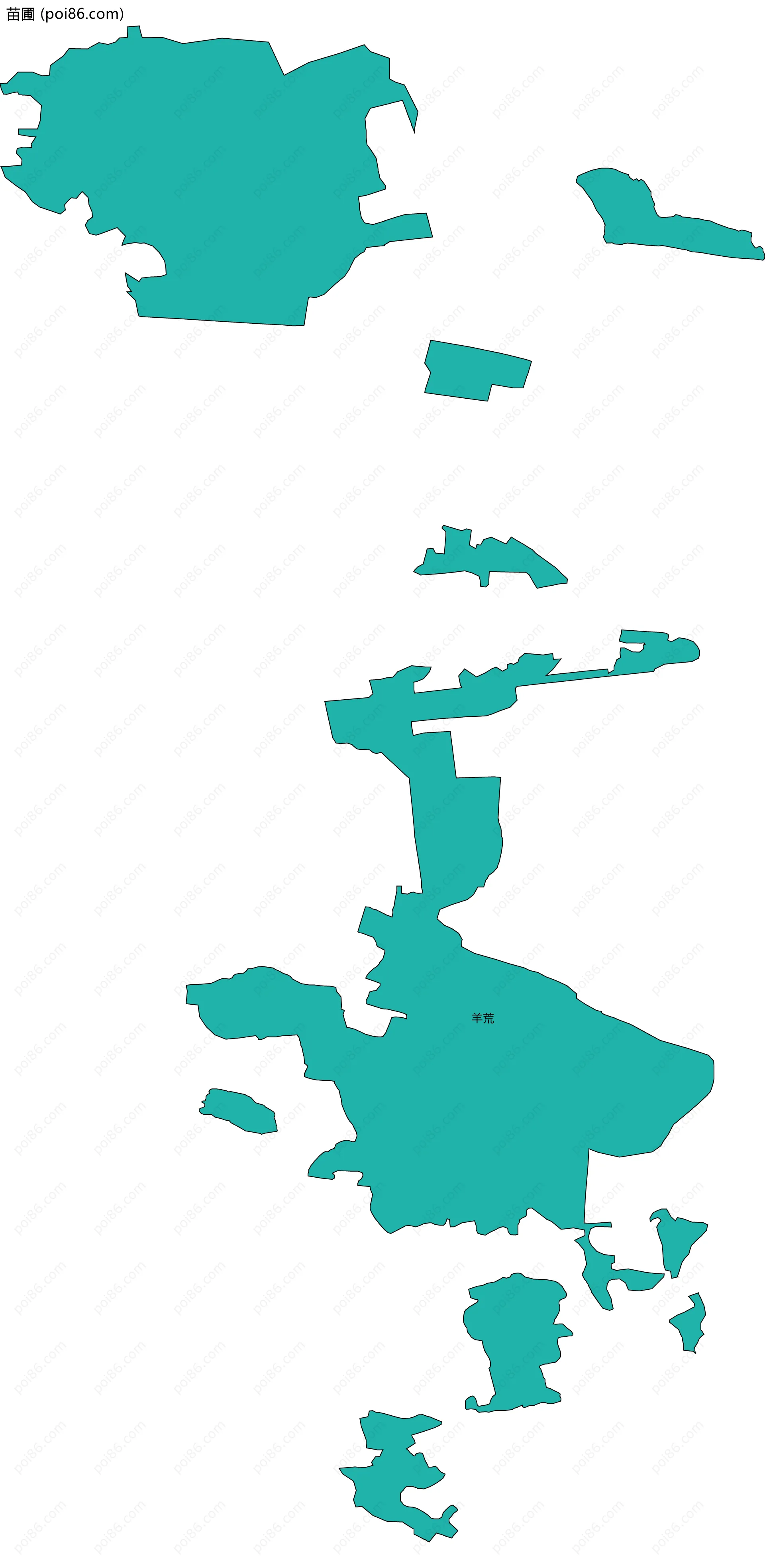 苗圃边界地图(五级行政区划)