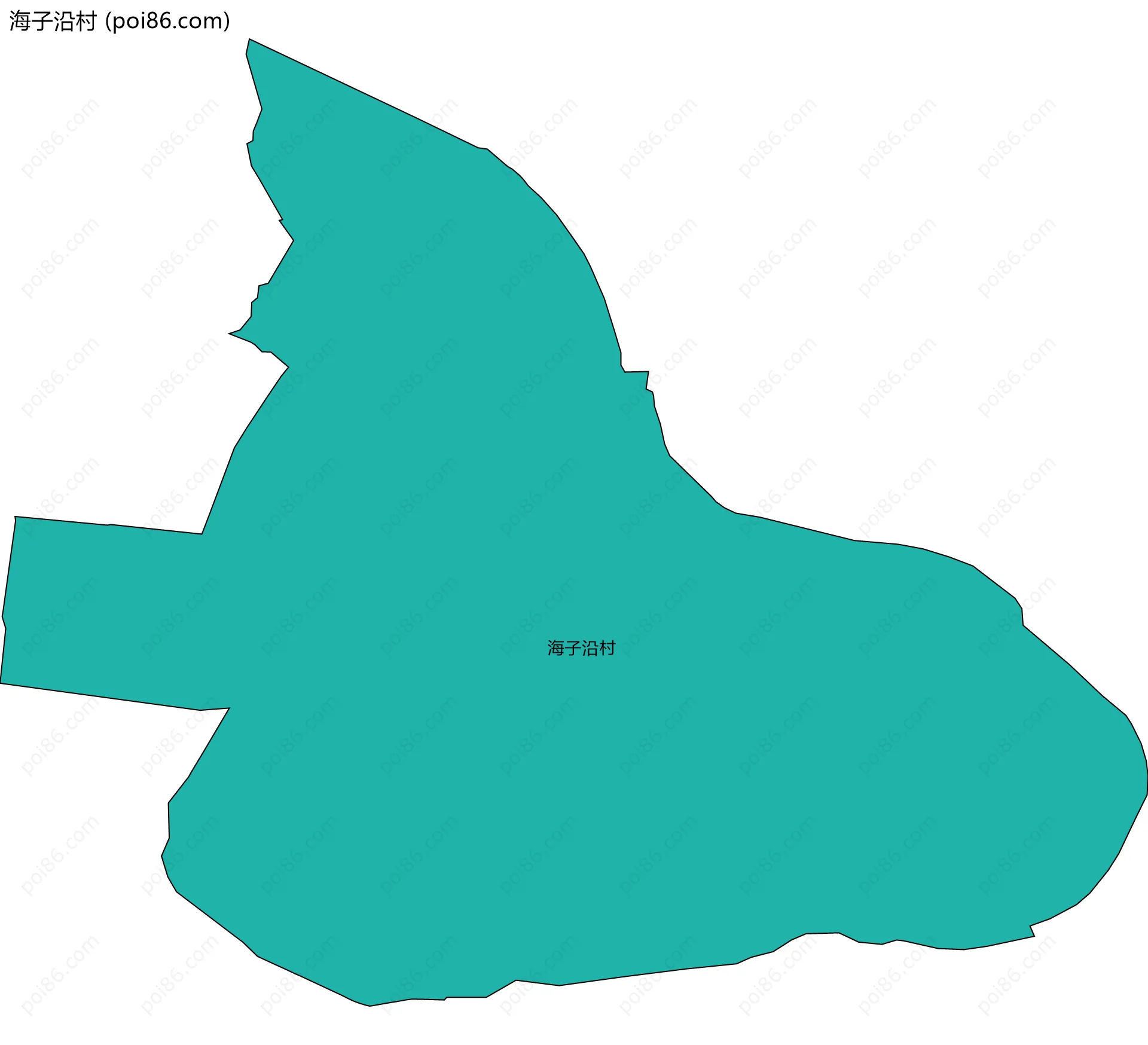 海子沿村边界地图