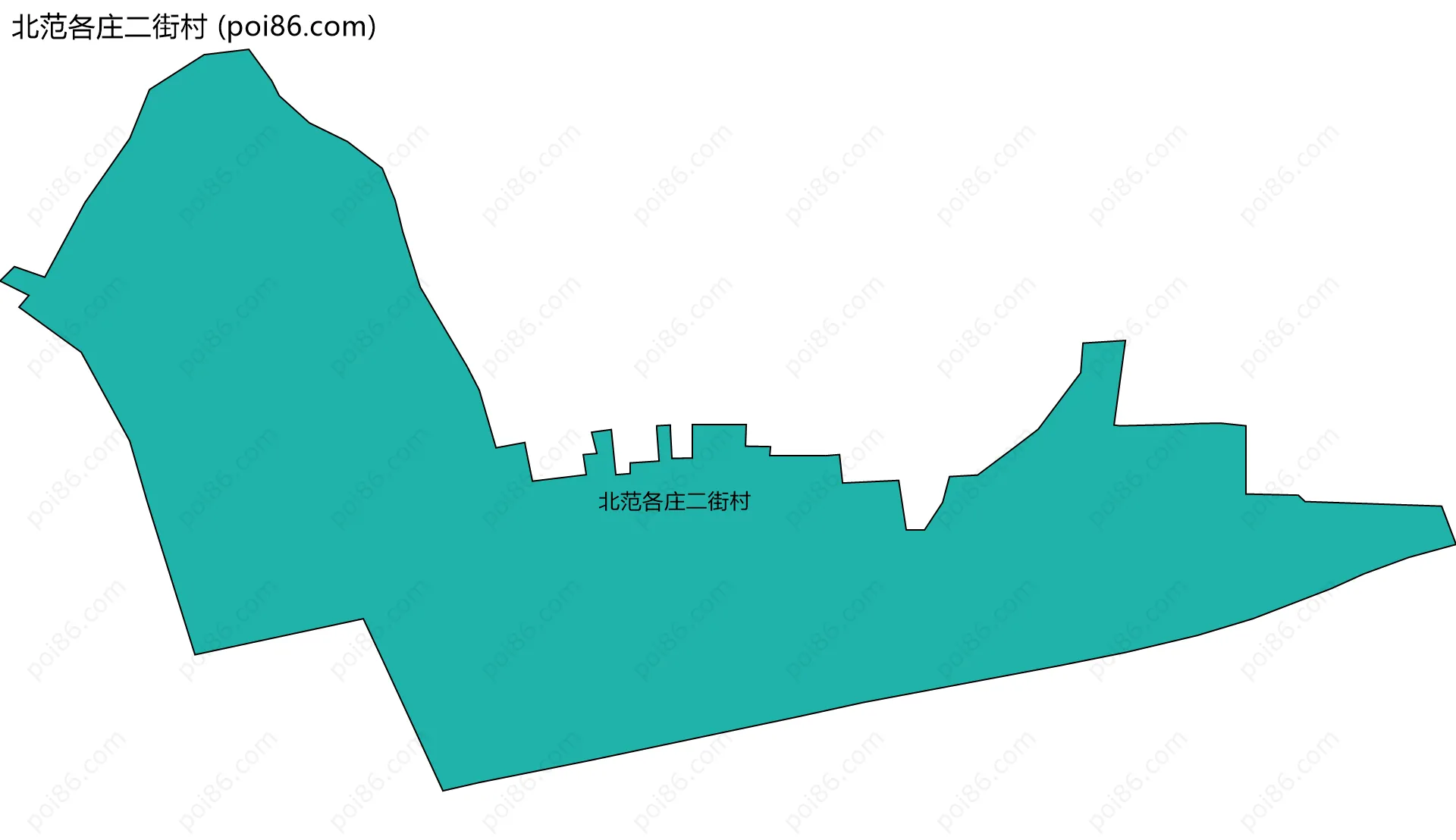 北范各庄二街村边界地图