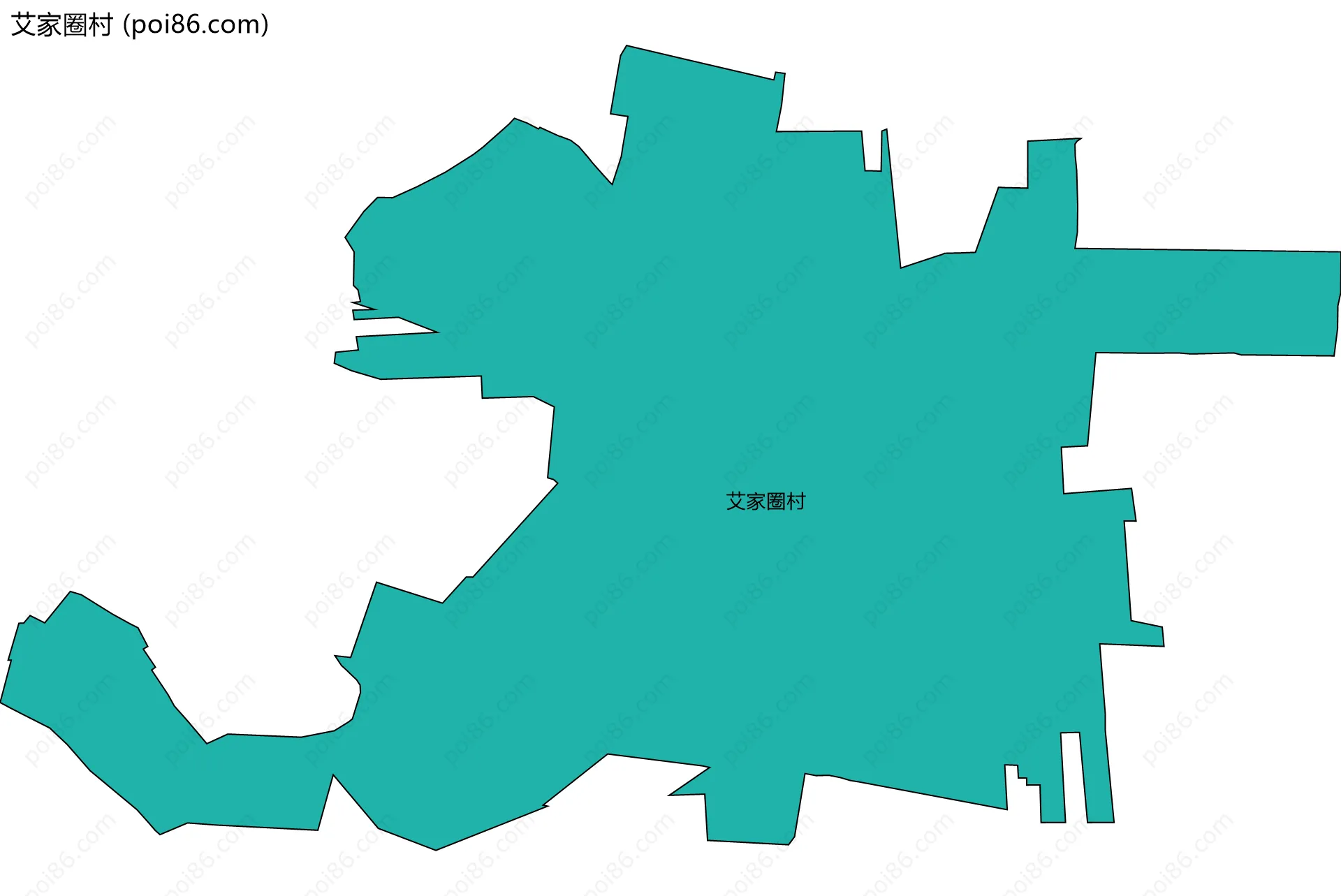 艾家圈村边界地图