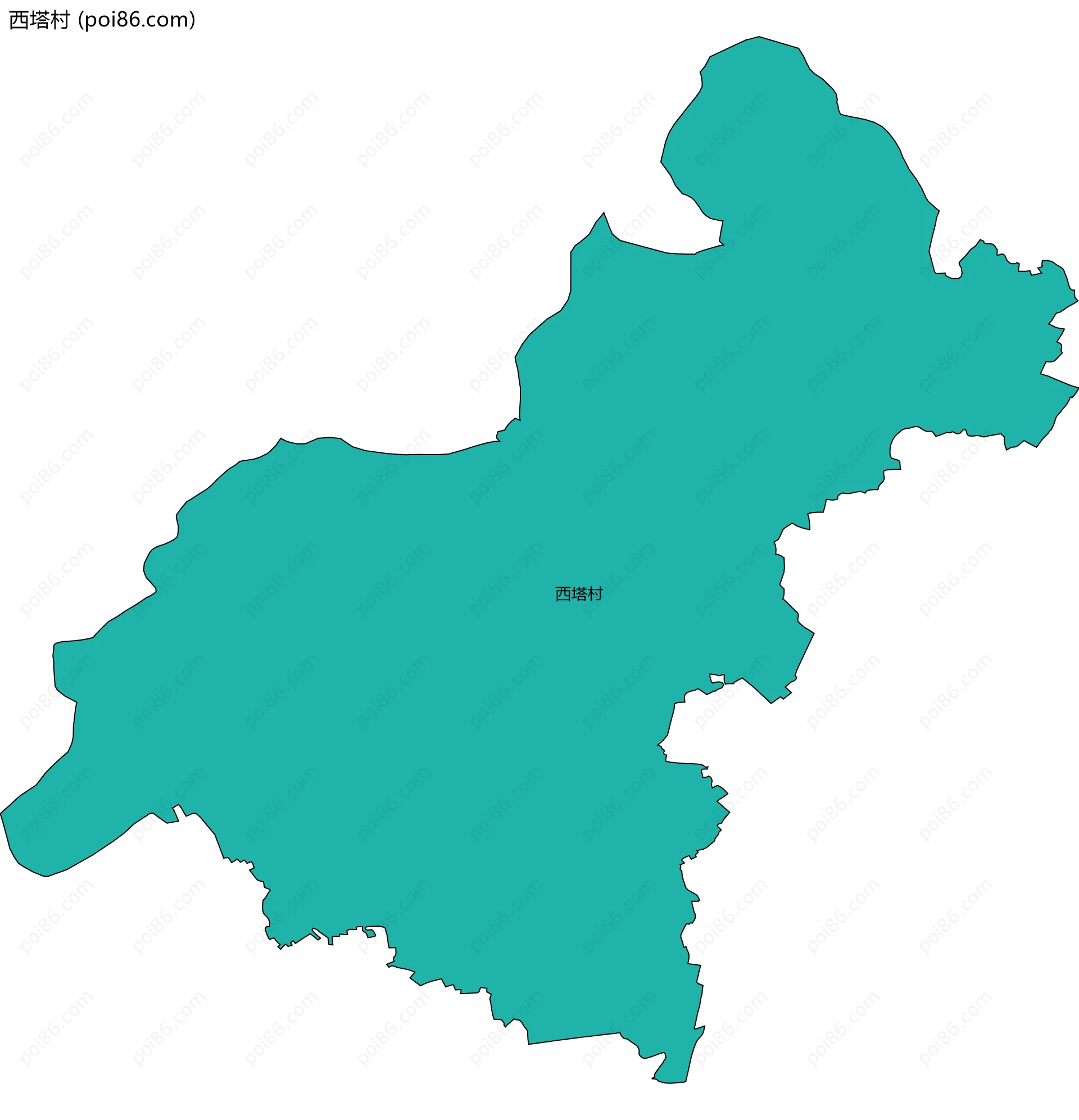 西塔村边界地图