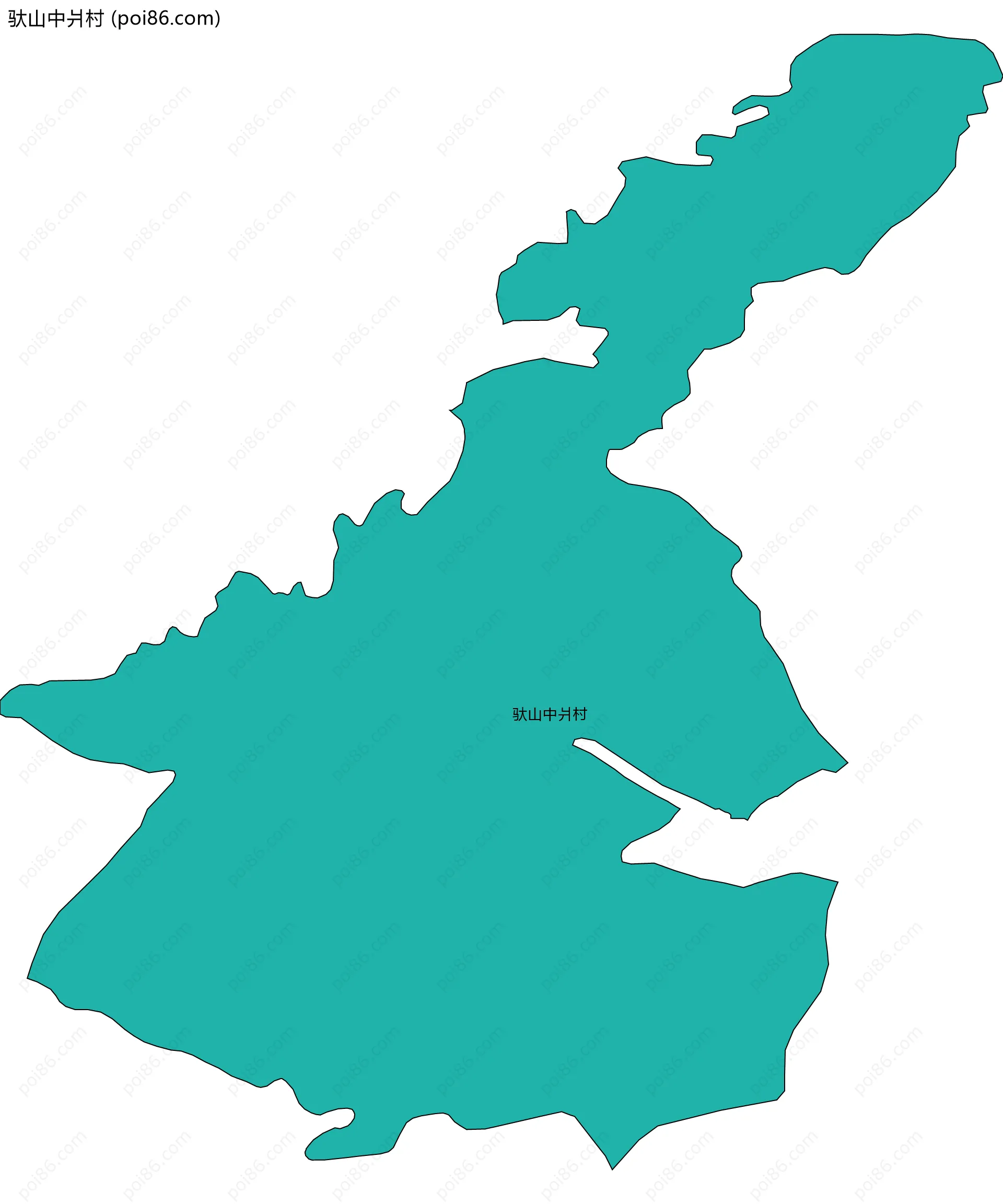 驮山中爿村边界地图