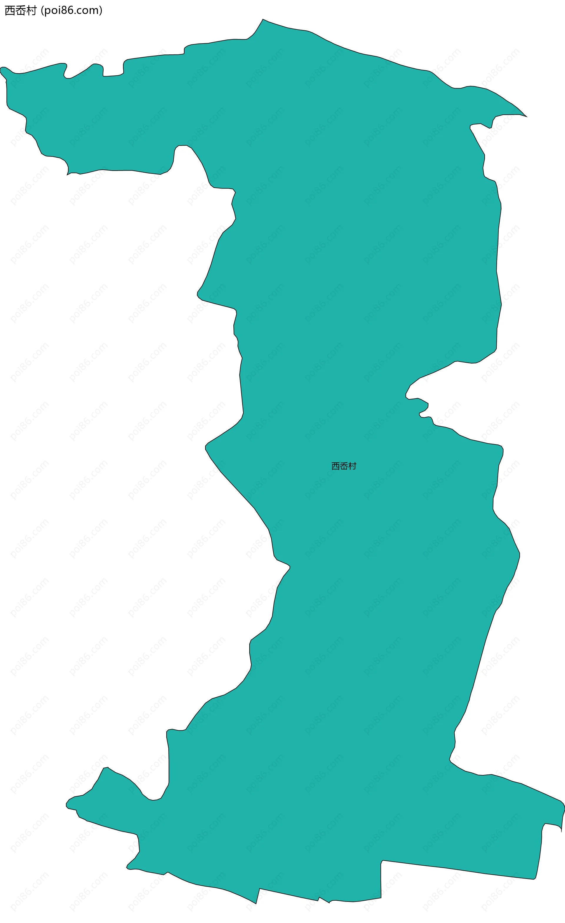 西岙村边界地图