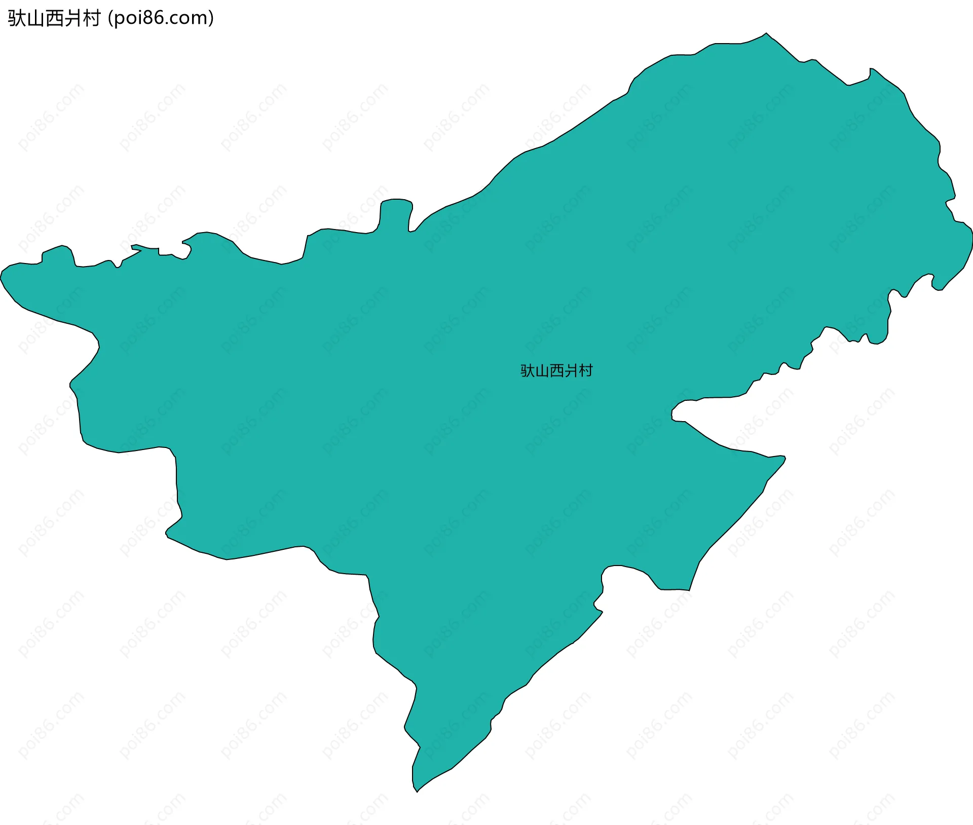 驮山西爿村边界地图