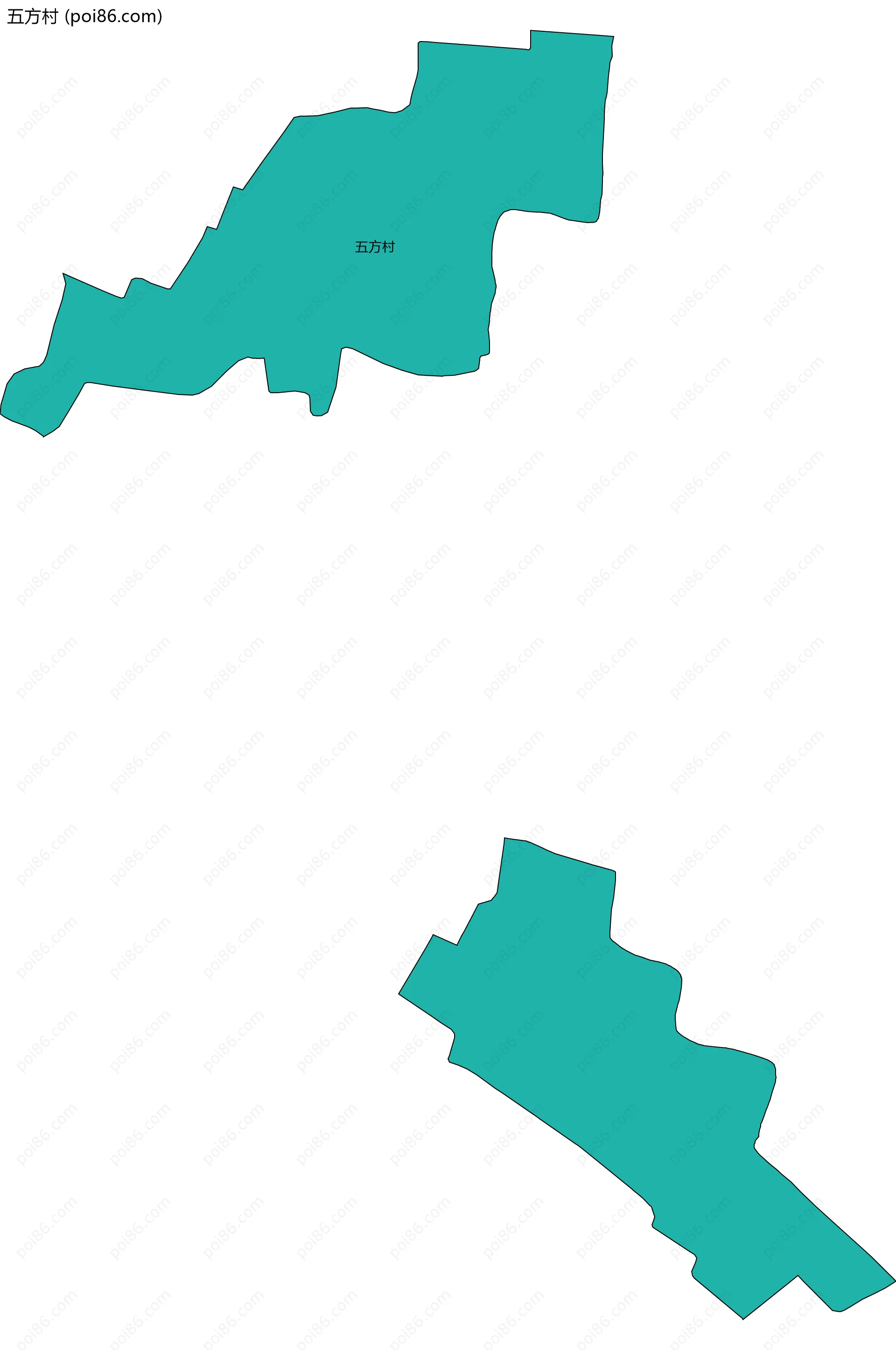 五方村边界地图