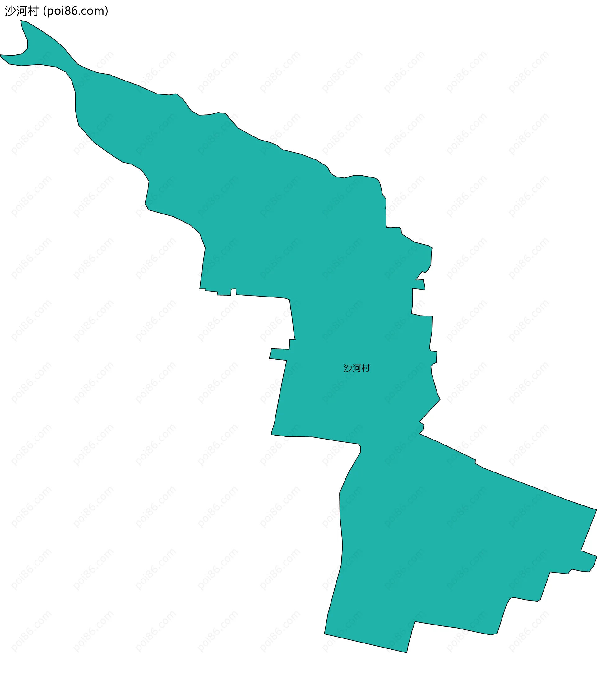 沙河村边界地图