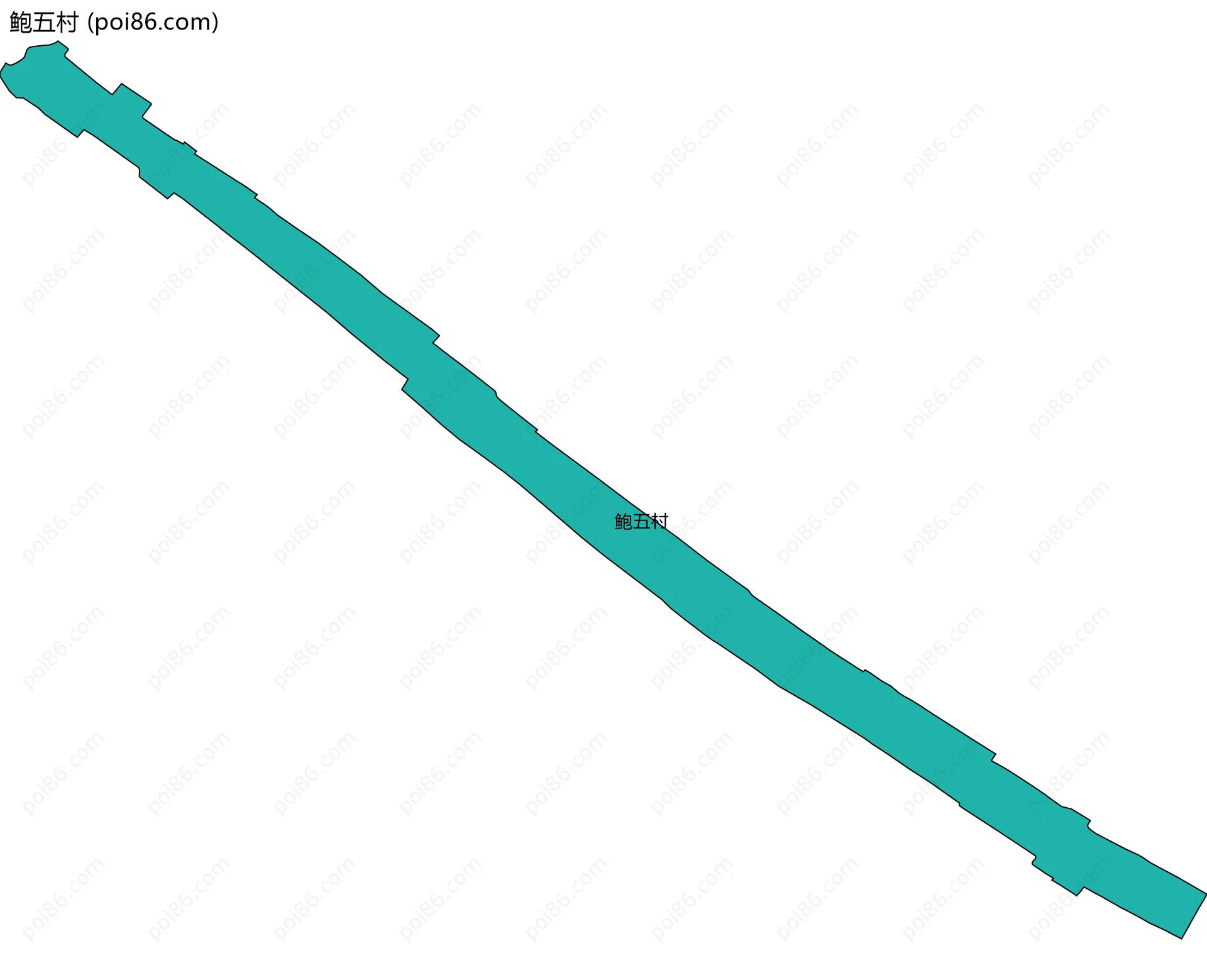 鲍五村边界地图