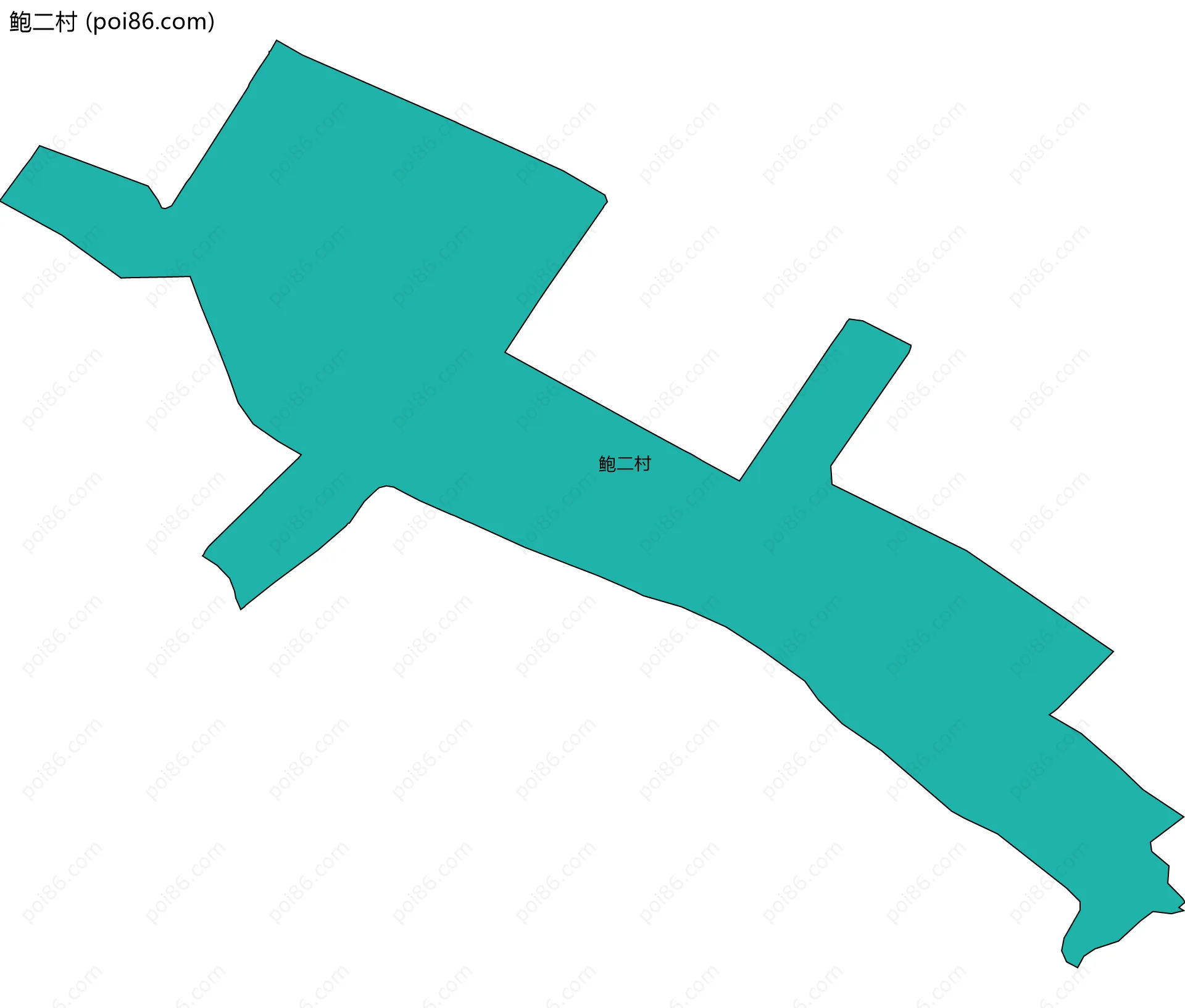 鲍二村边界地图