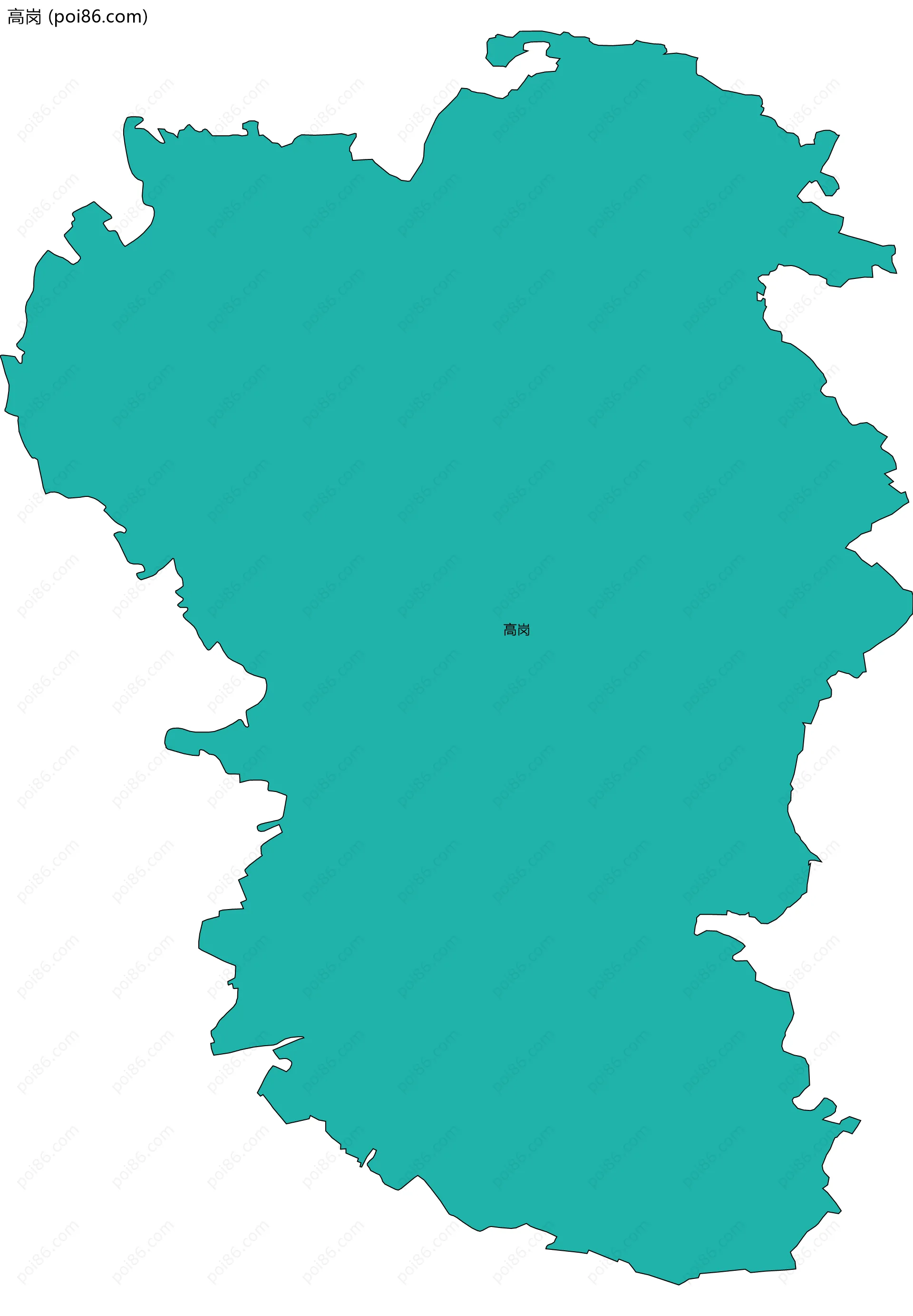高岗边界地图