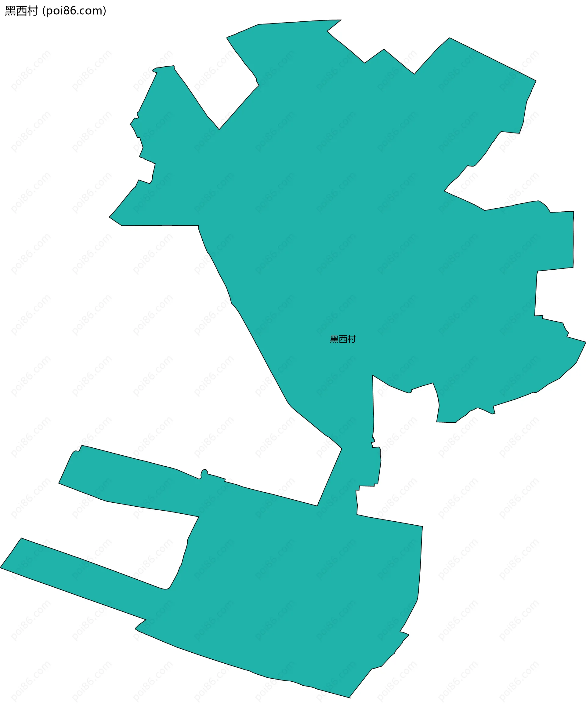 黑西村边界地图