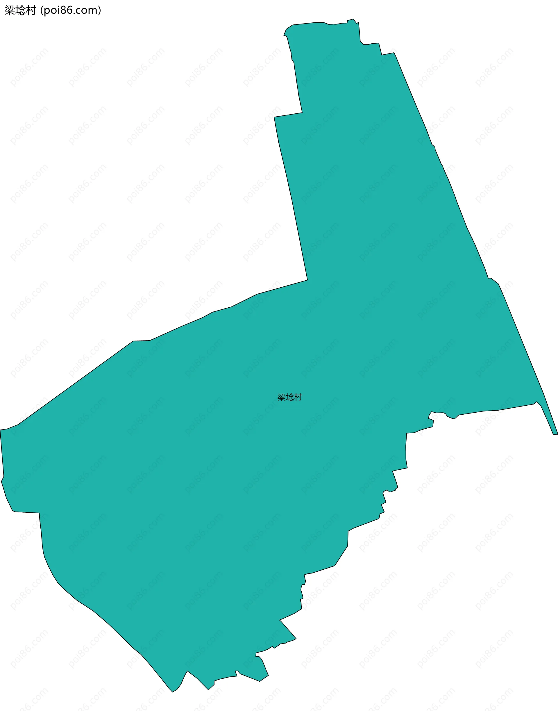 梁埝村边界地图