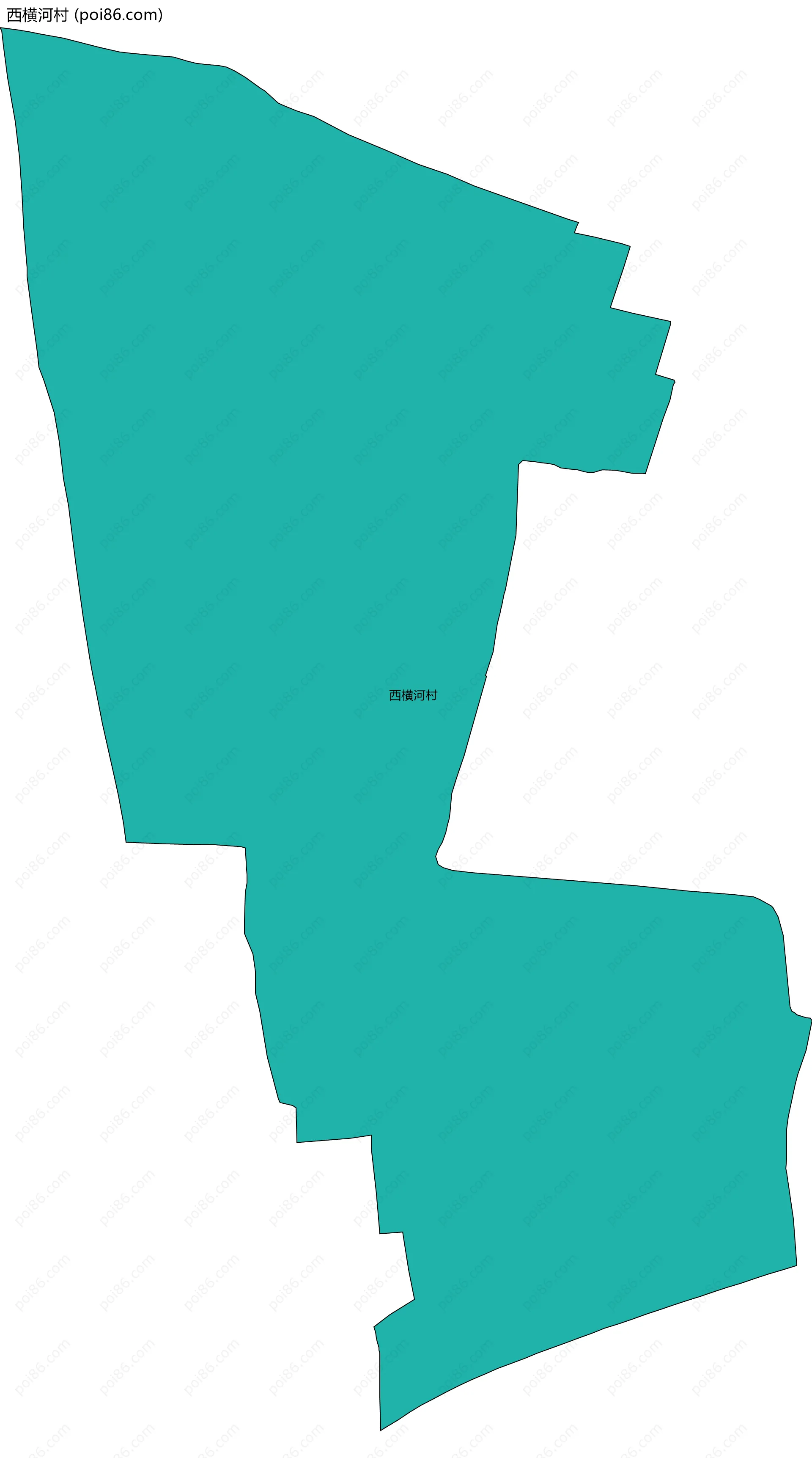 西横河村边界地图