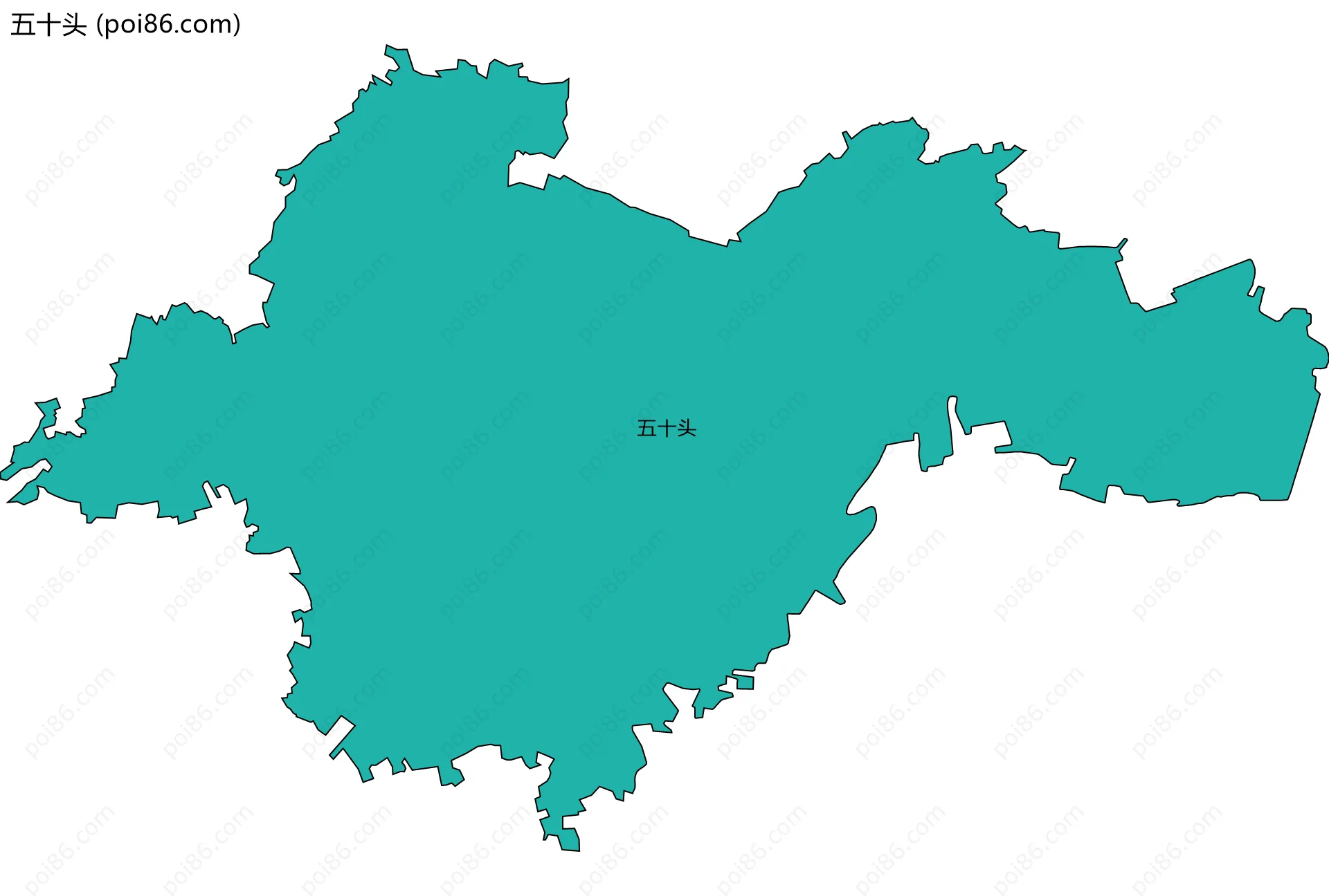 五十头边界地图