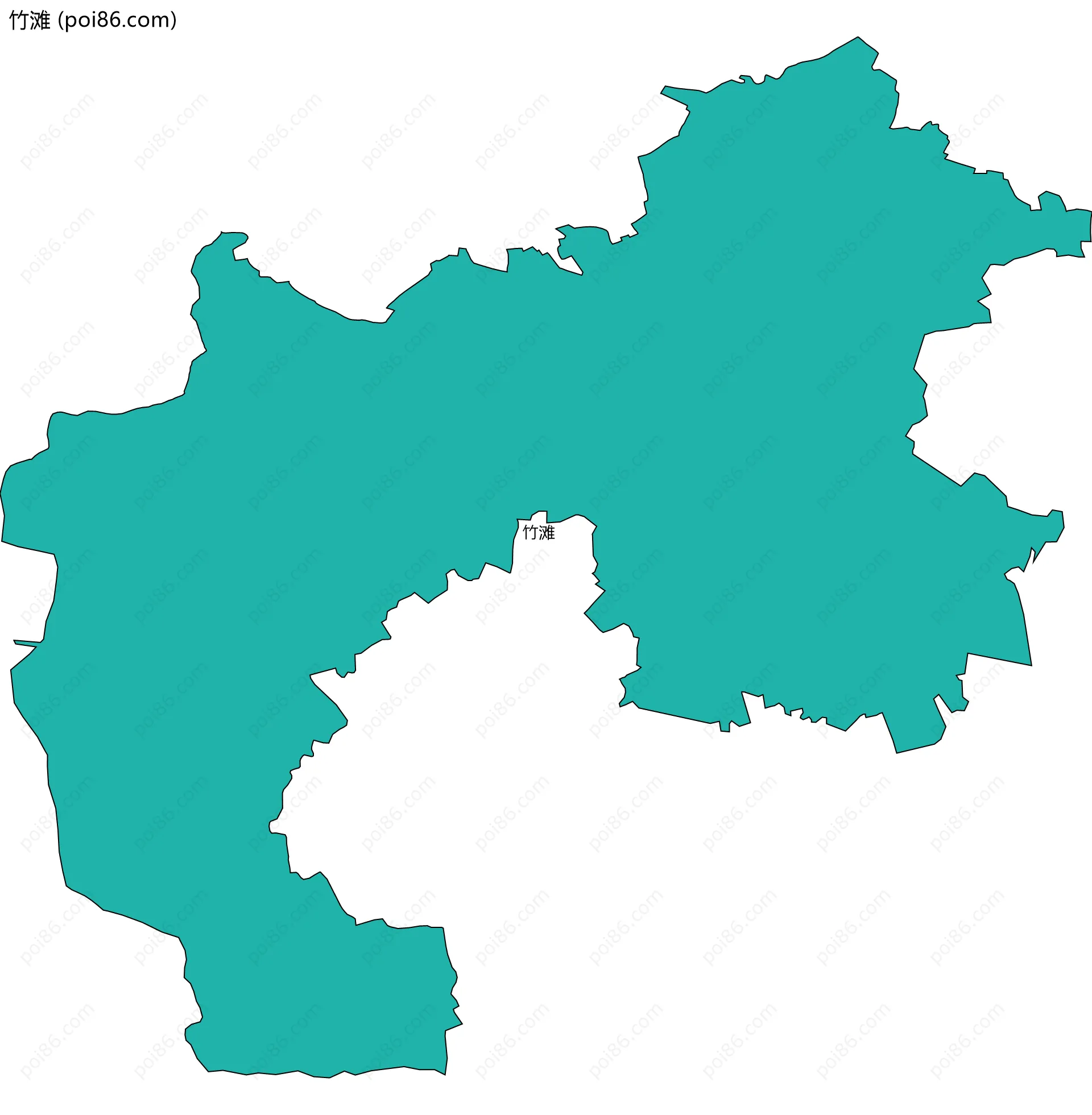 竹滩边界地图