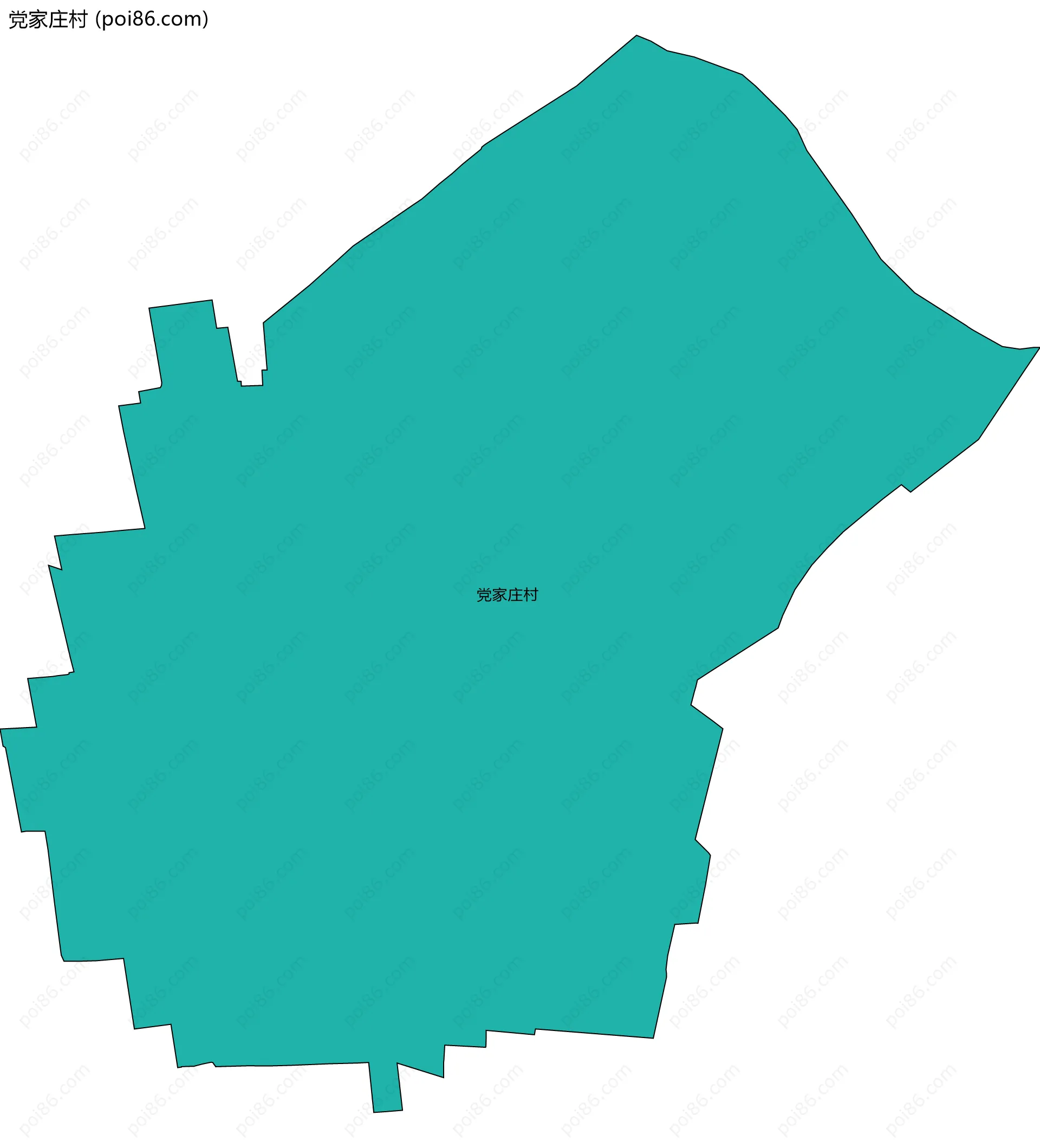 党家庄村边界地图