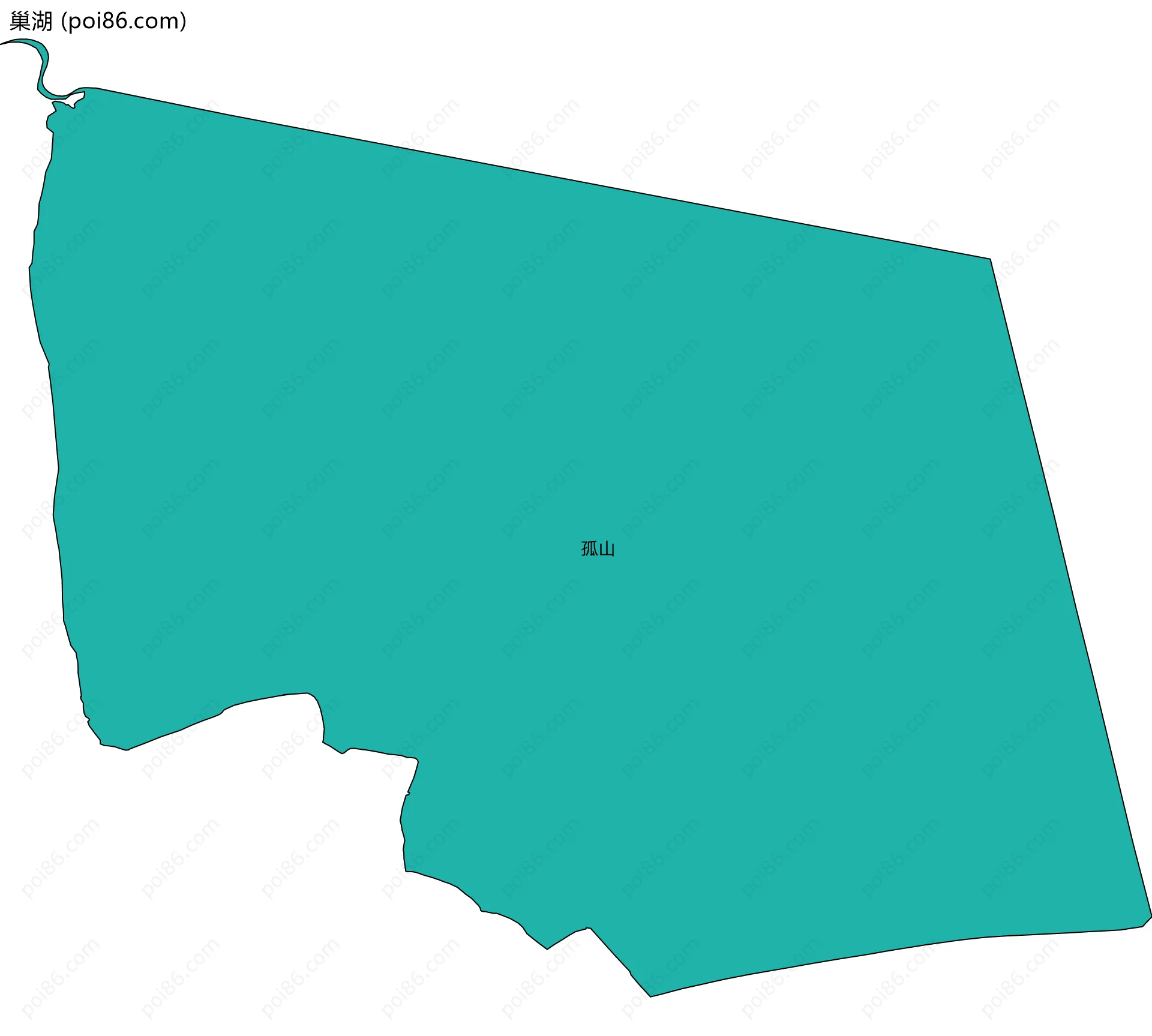 巢湖边界地图(五级行政区划)