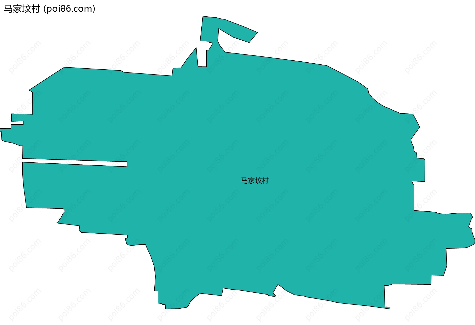 马家坟村边界地图