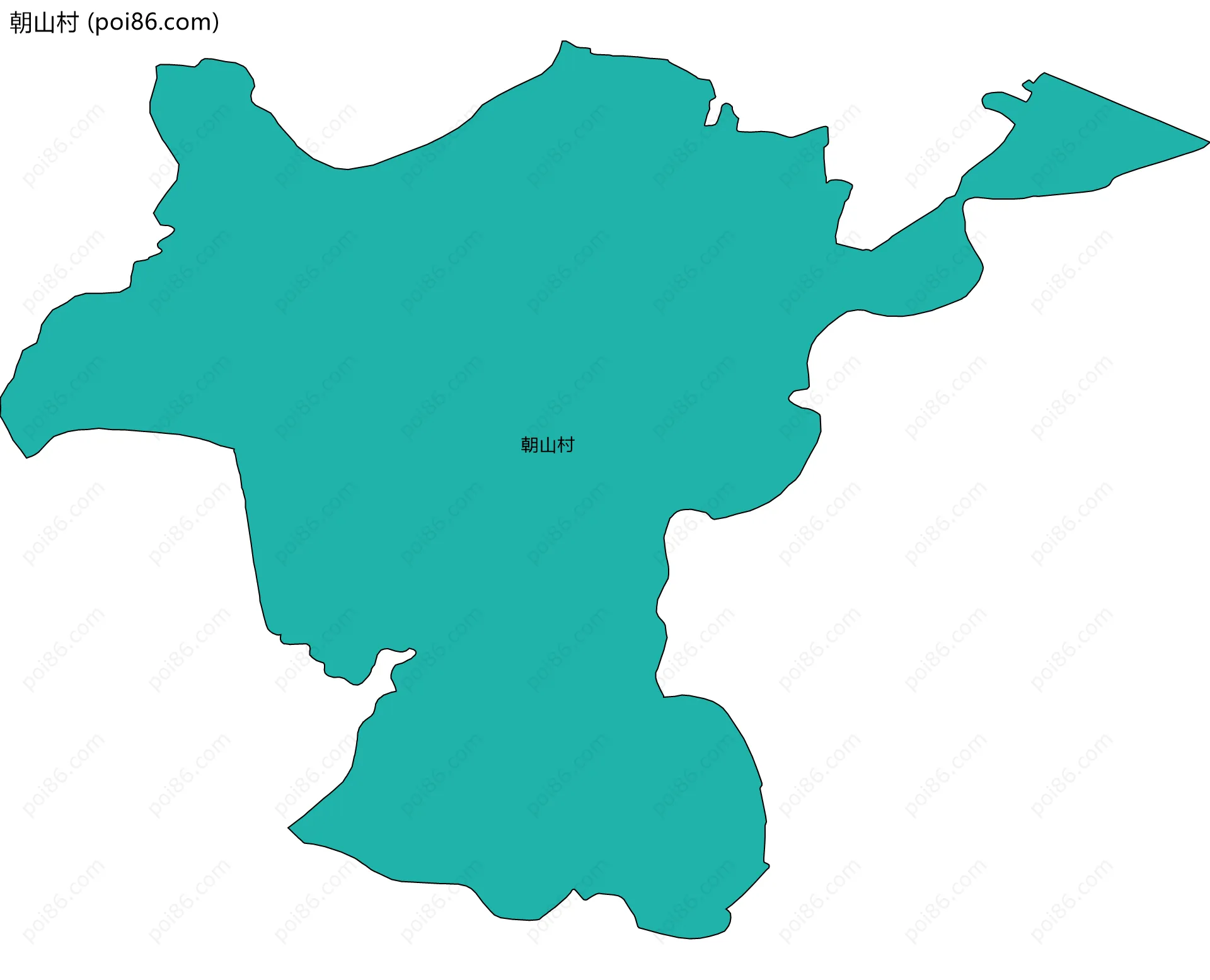 朝山村边界地图
