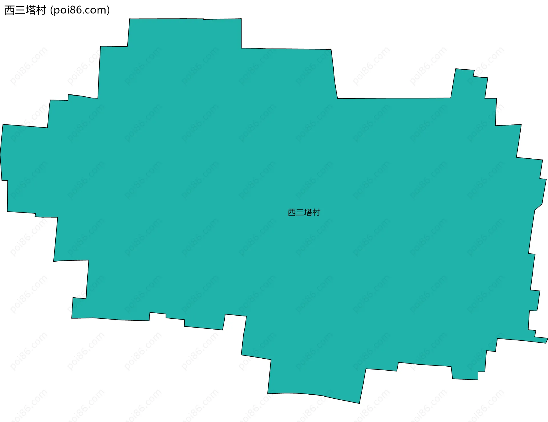 西三塔村边界地图