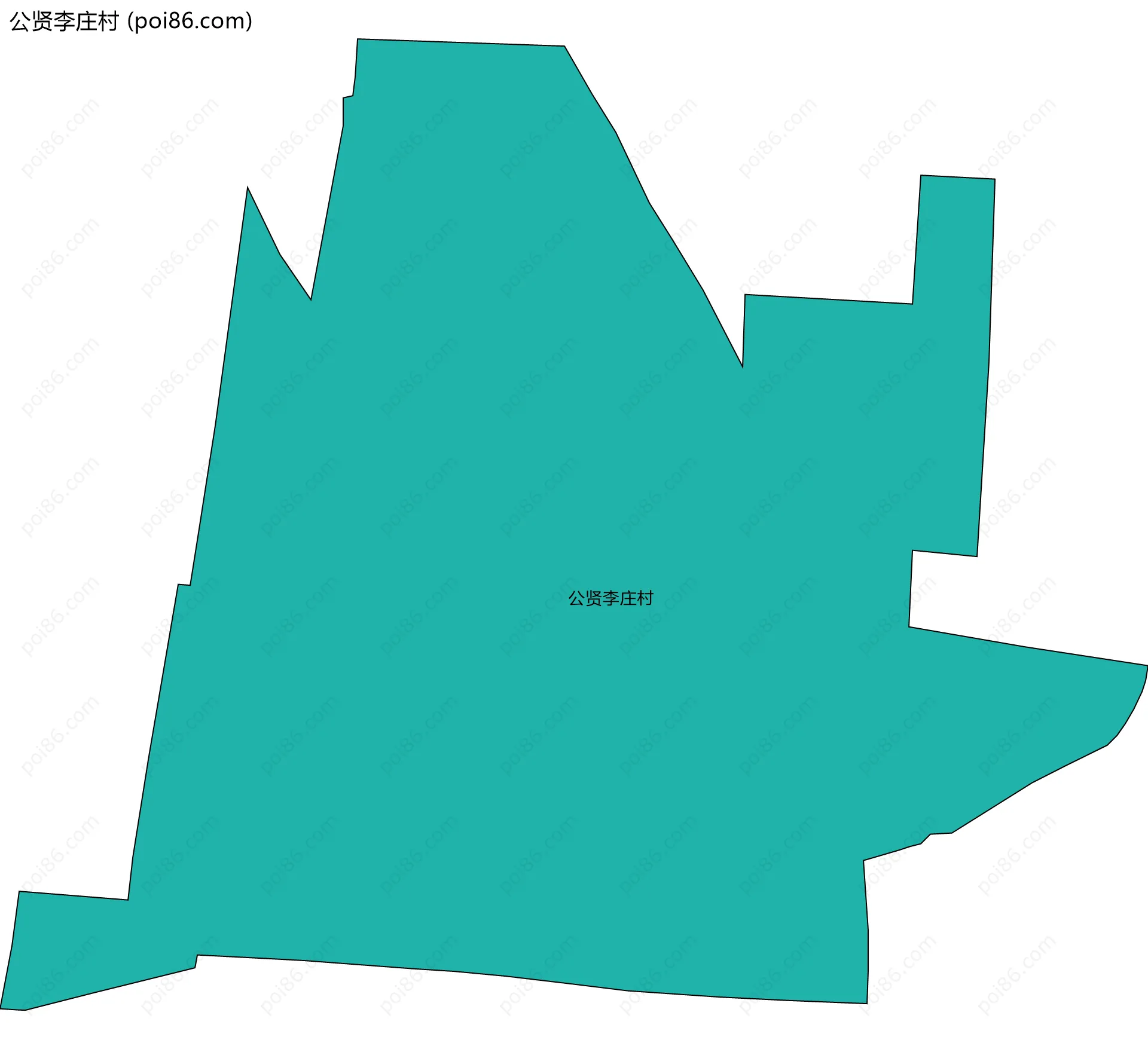 公贤李庄村边界地图