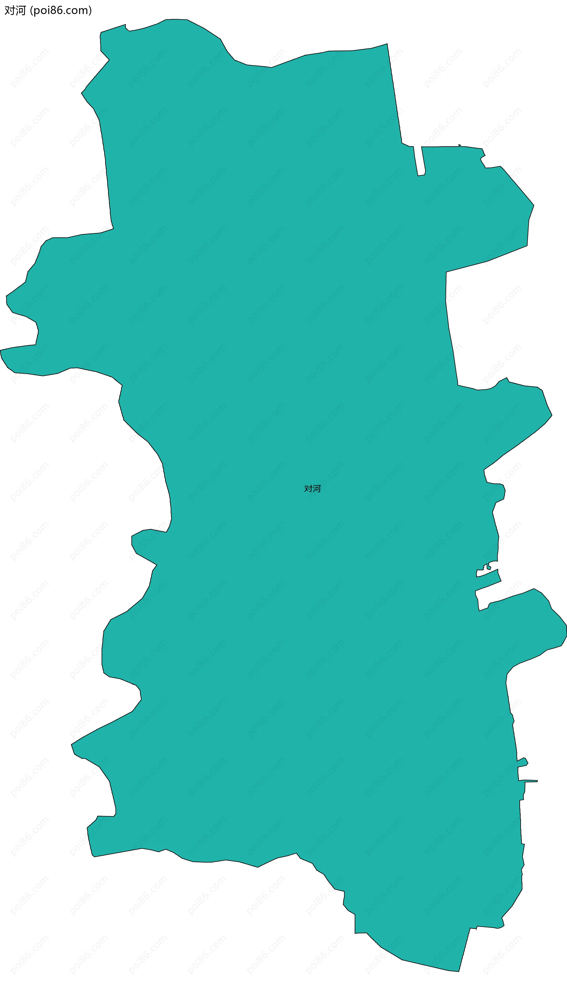 对河边界地图