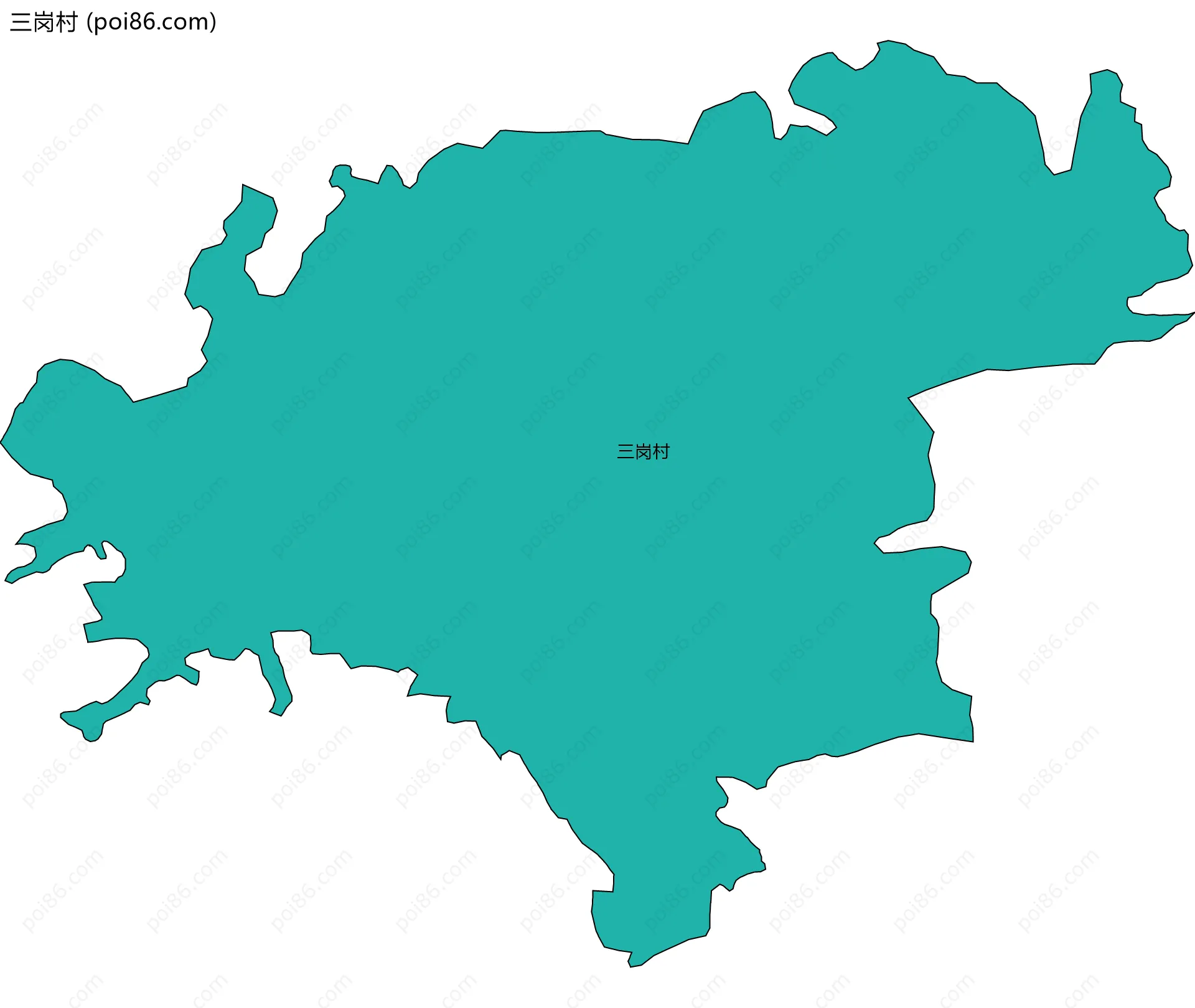 三岗村边界地图