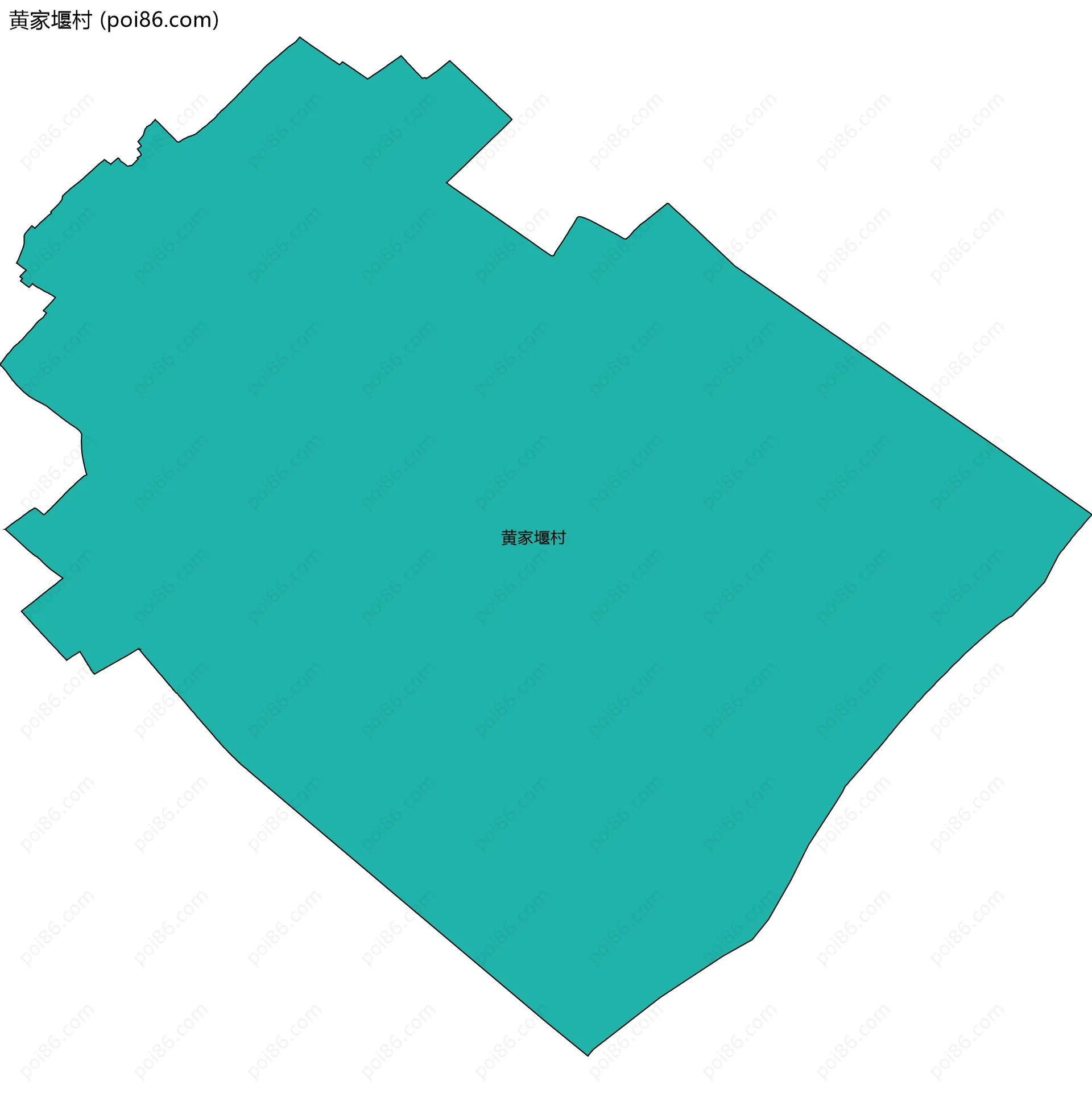 黄家堰村边界地图