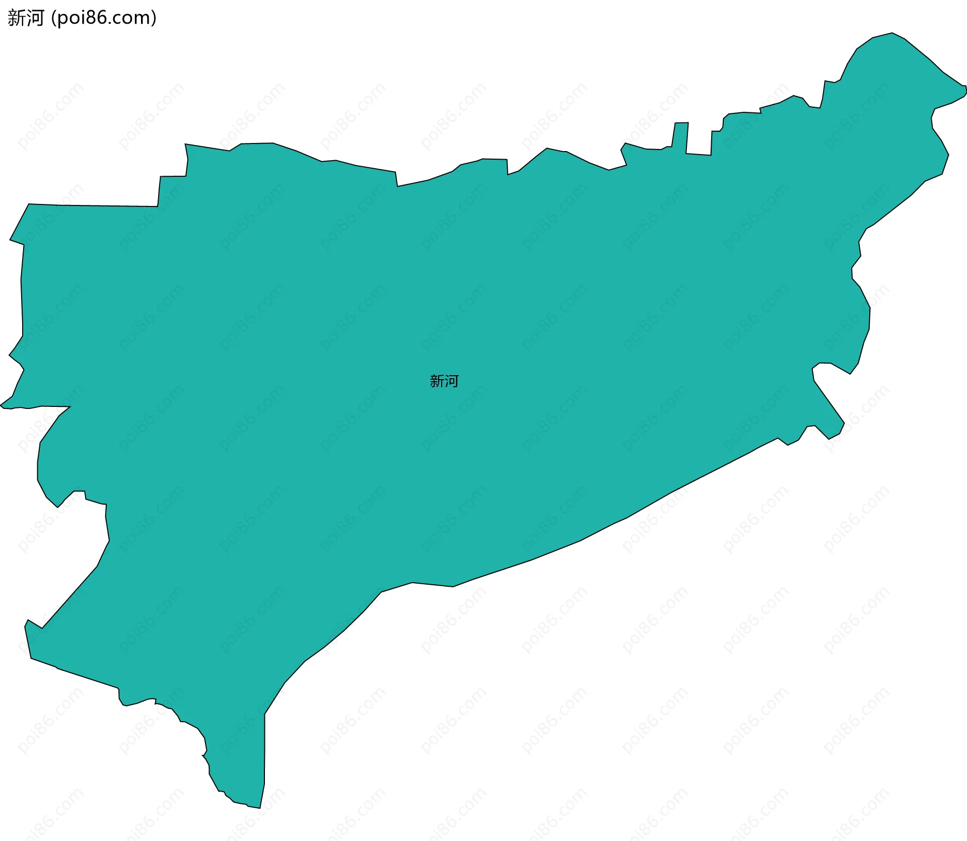 新河边界地图