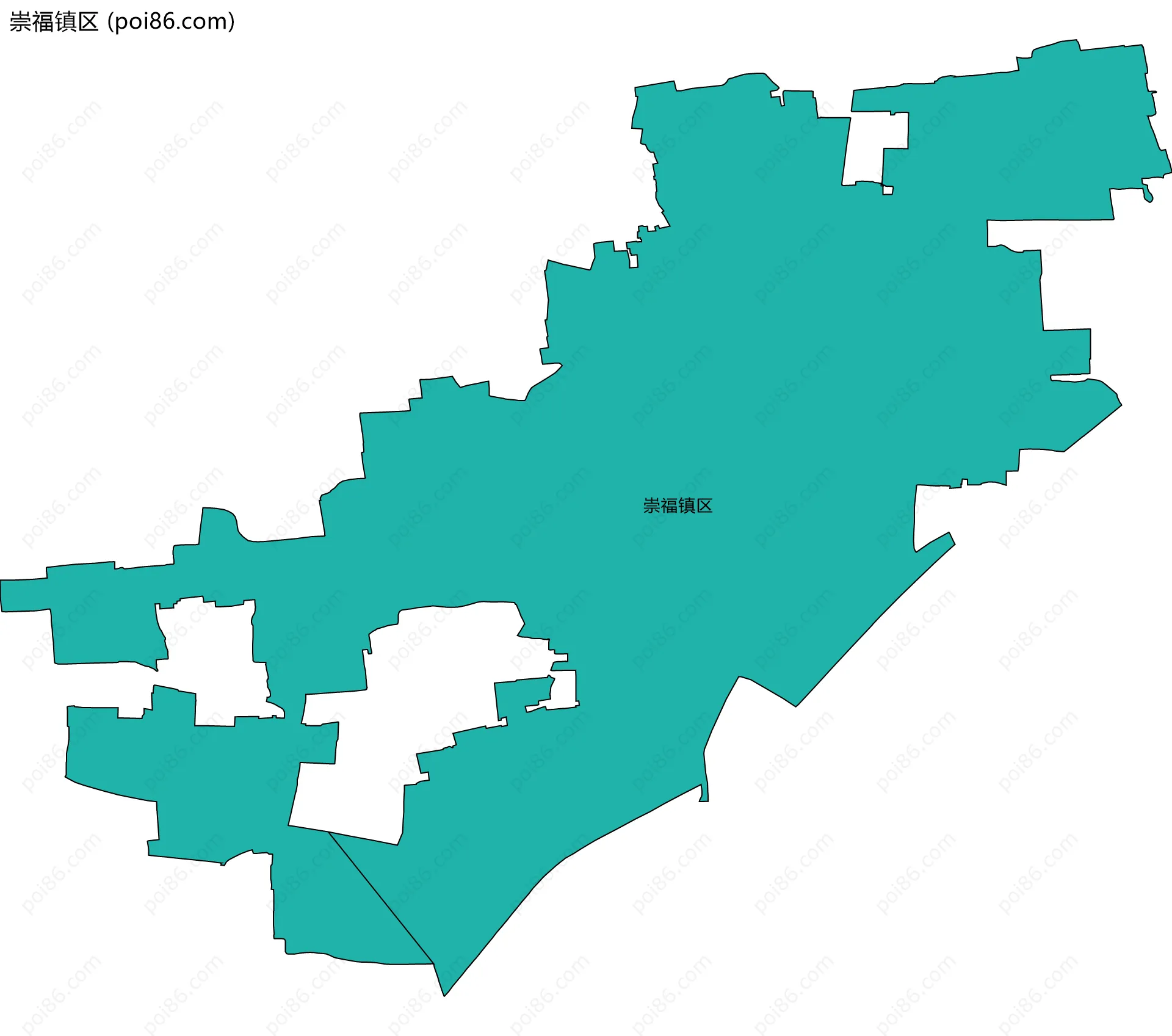 崇福镇区边界地图