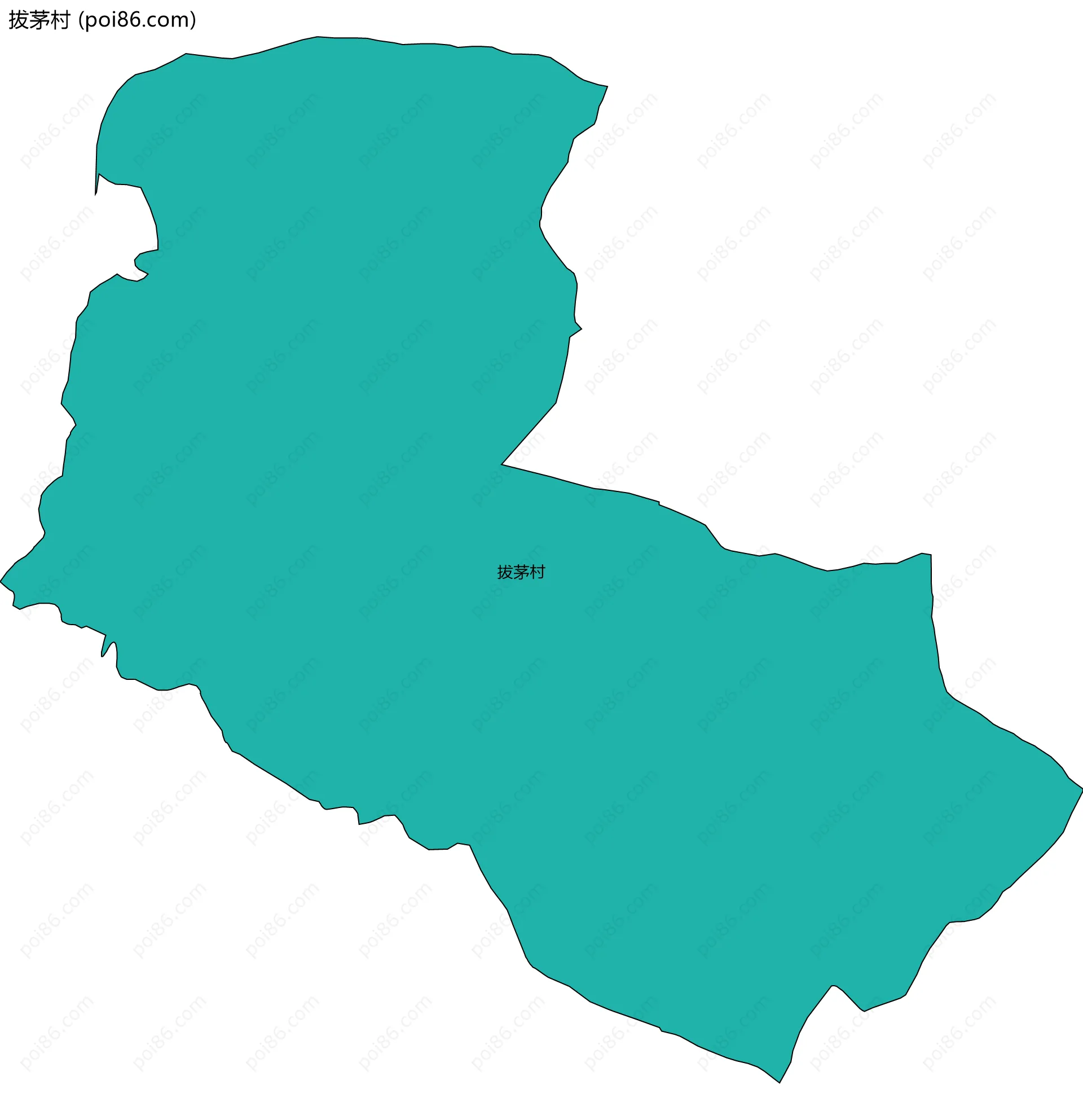 拔茅村边界地图