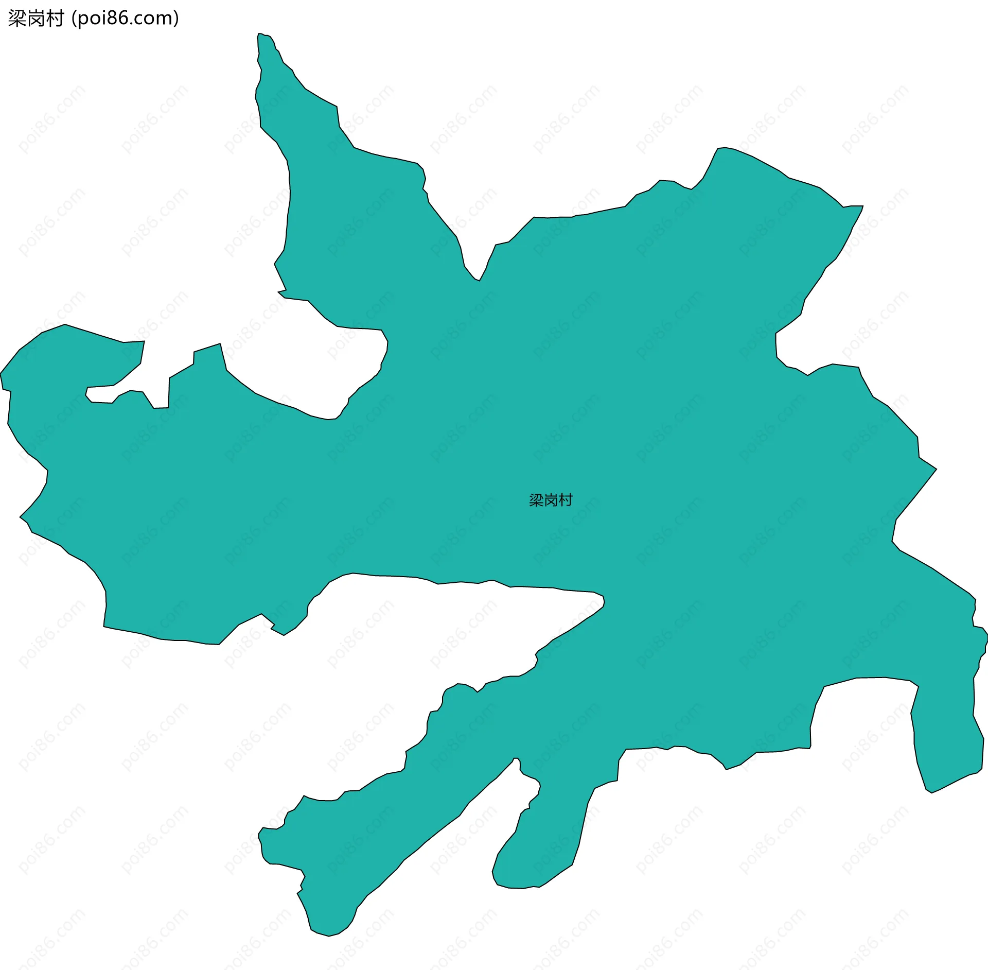 梁岗村边界地图