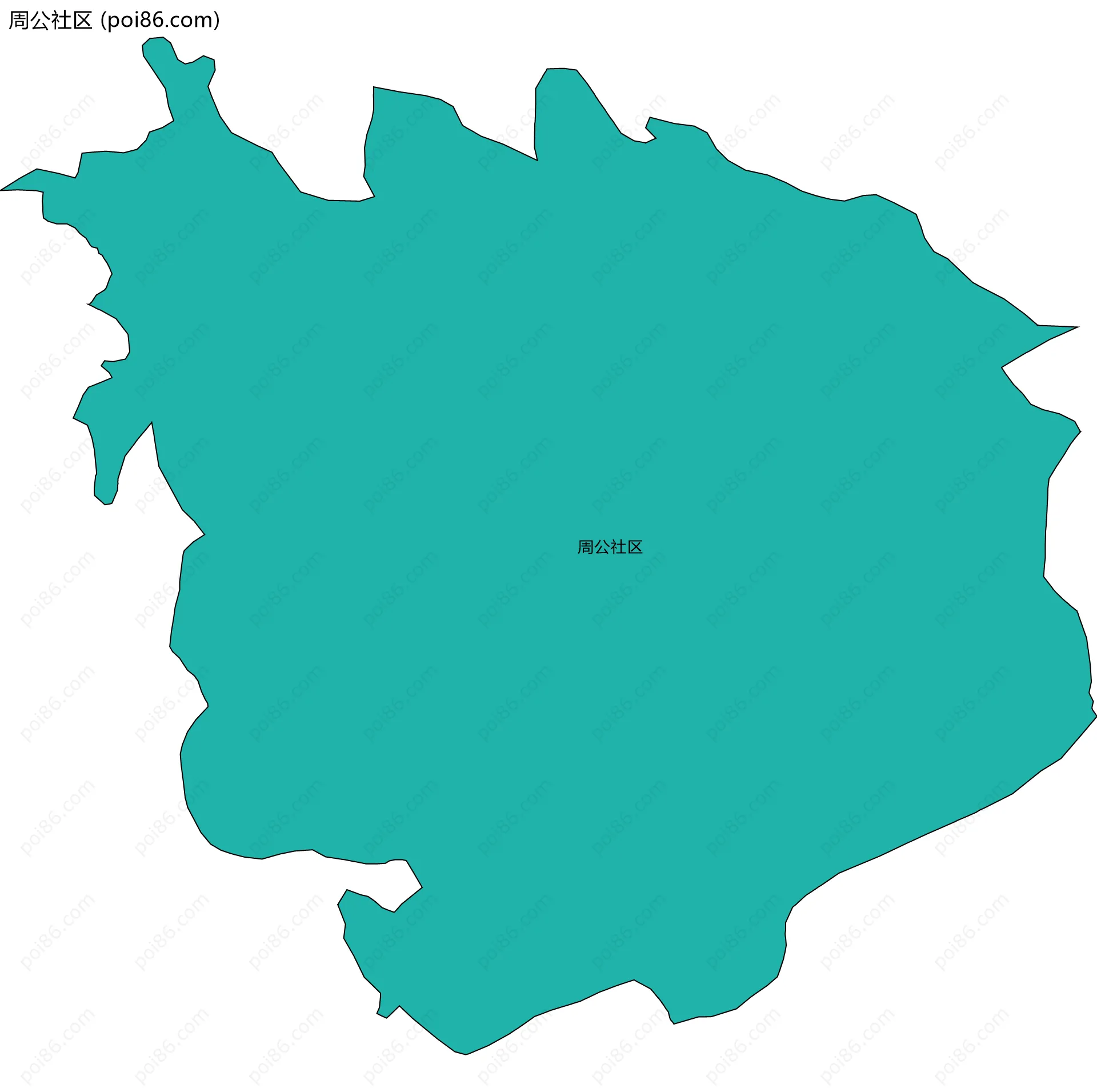 周公社区边界地图