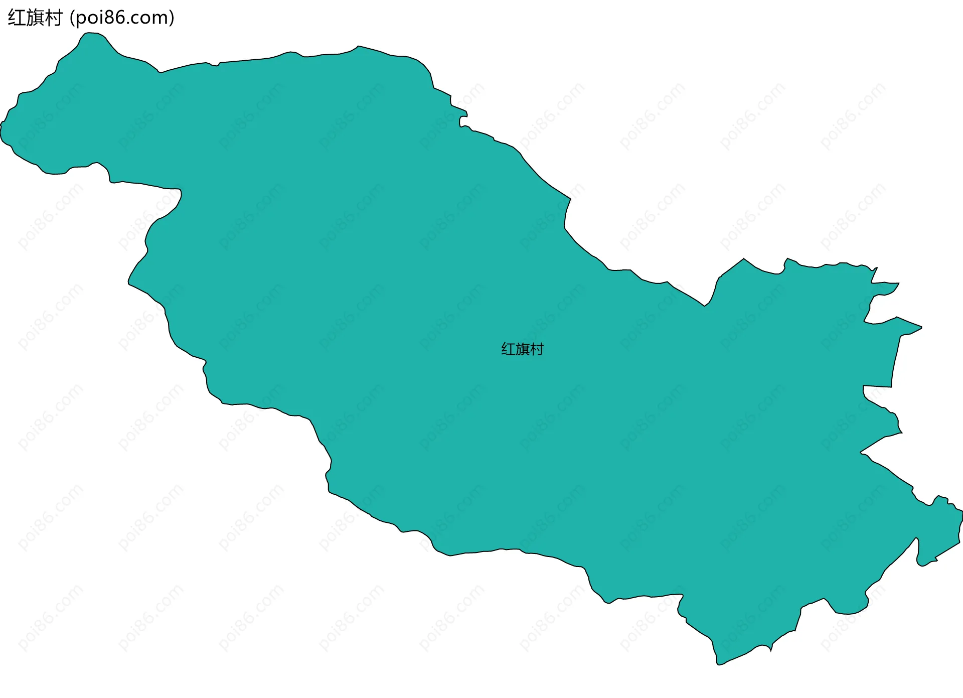 红旗村边界地图