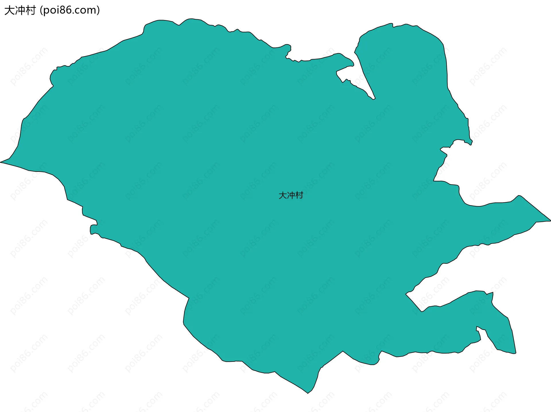 大冲村边界地图