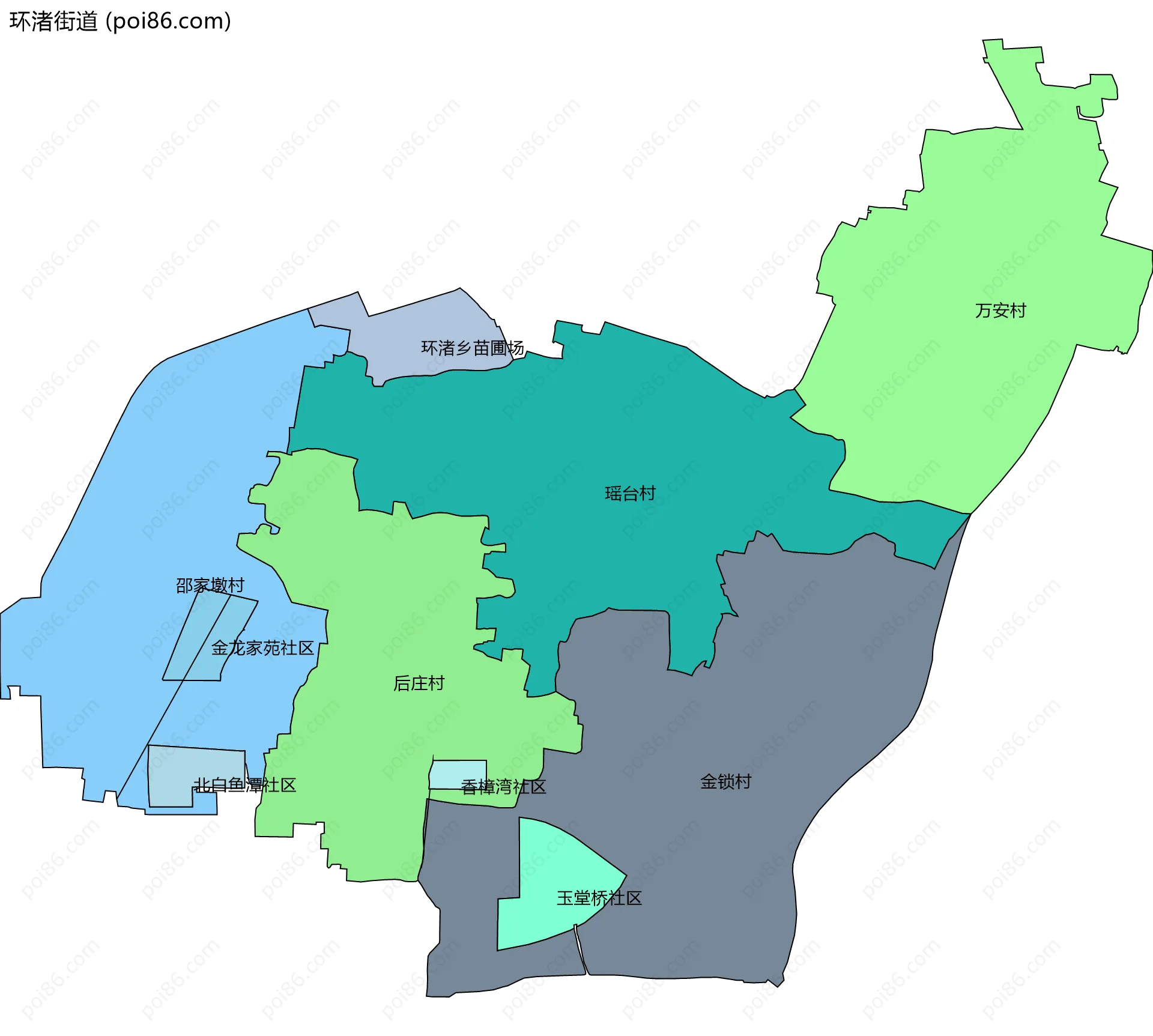 环渚街道边界地图(五级行政区划)