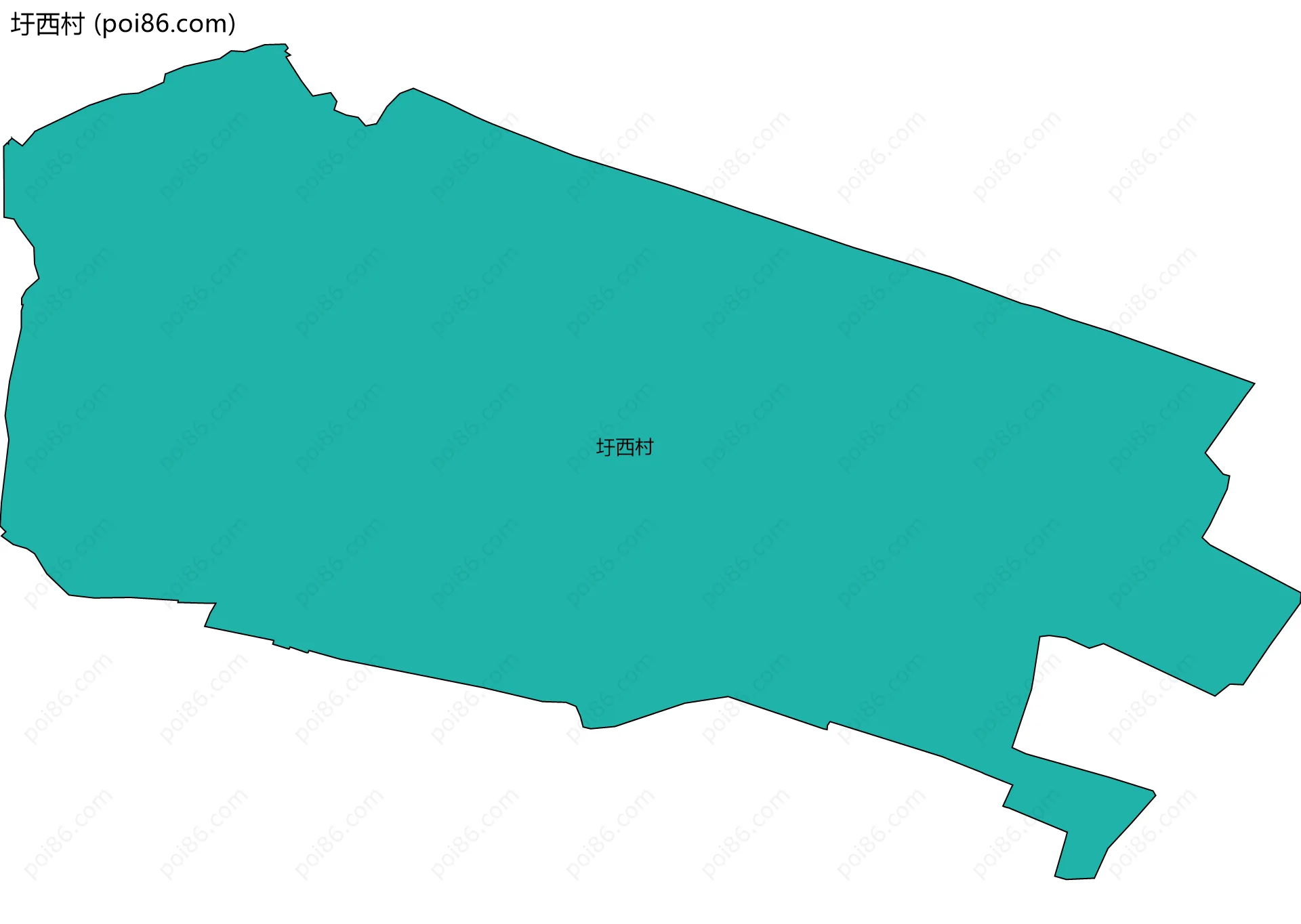 圩西村边界地图