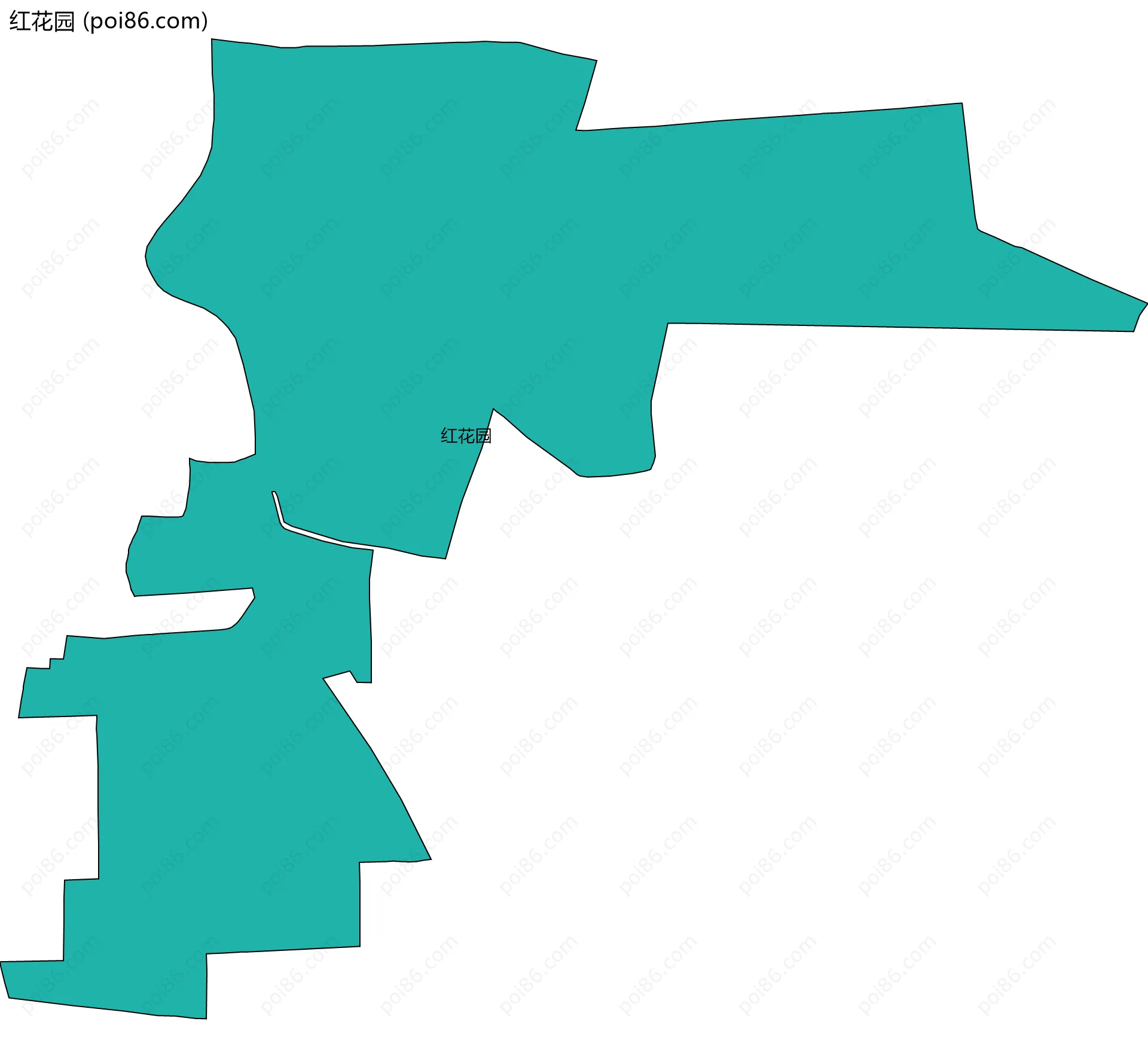 红花园边界地图
