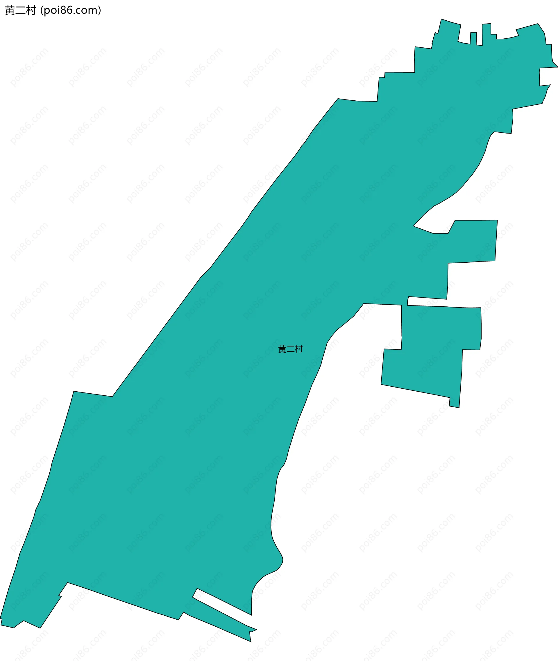 黄二村边界地图