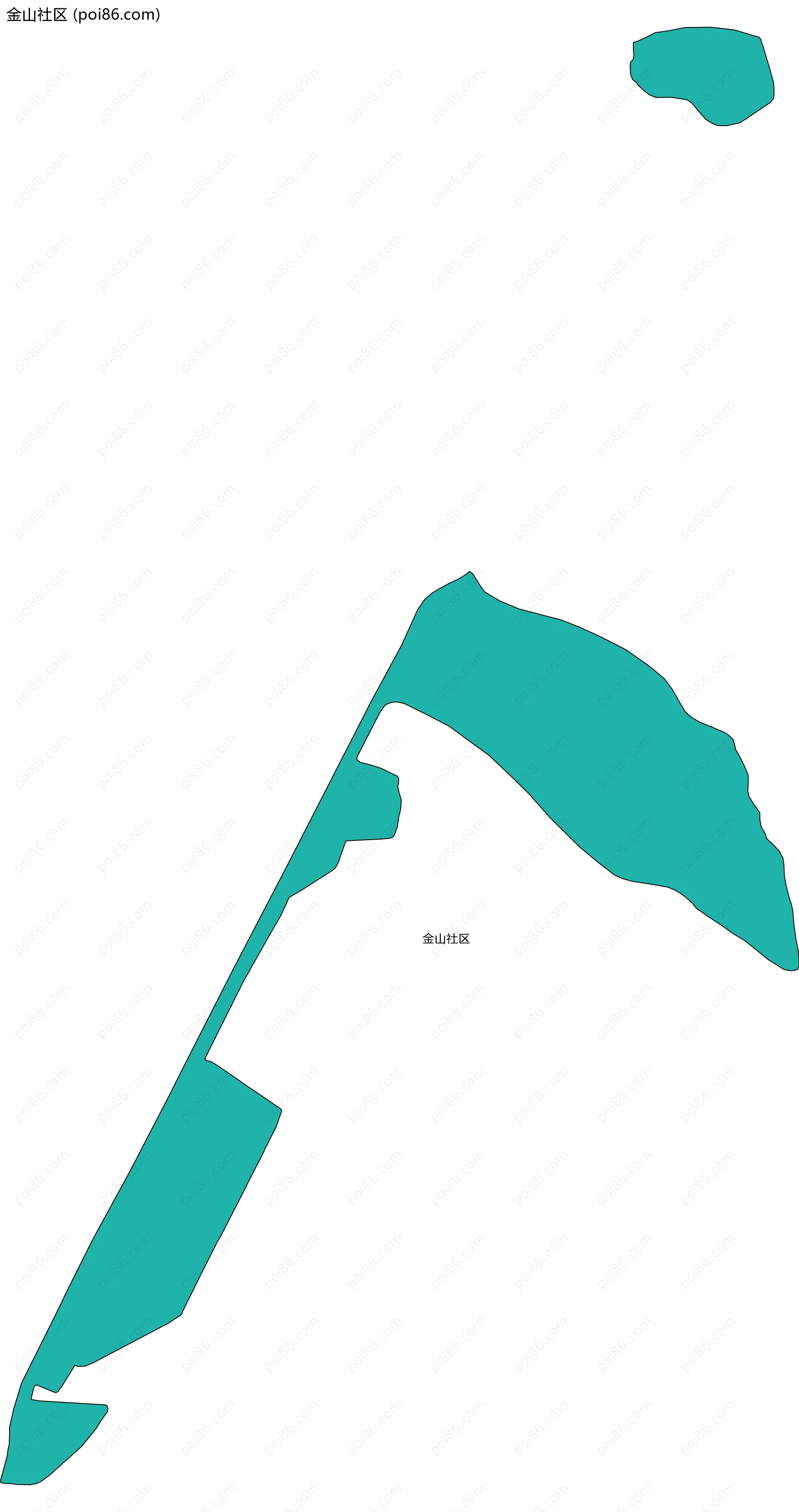 金山社区边界地图(五级行政区划)