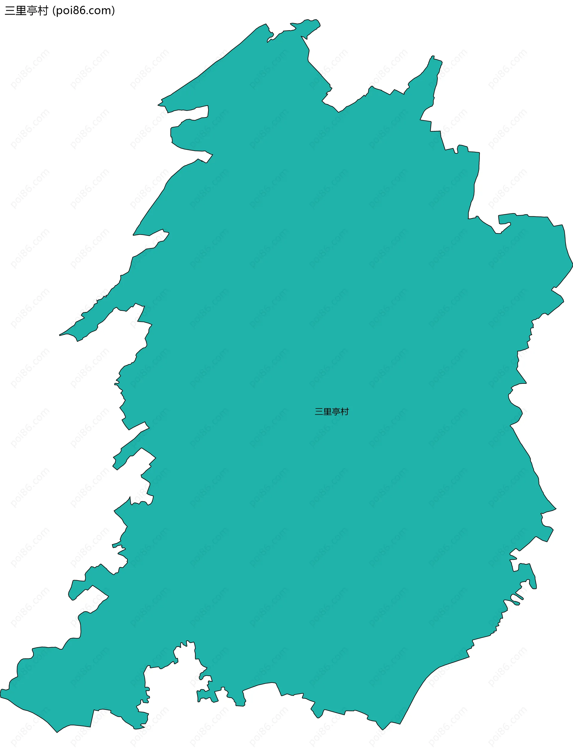 三里亭村边界地图