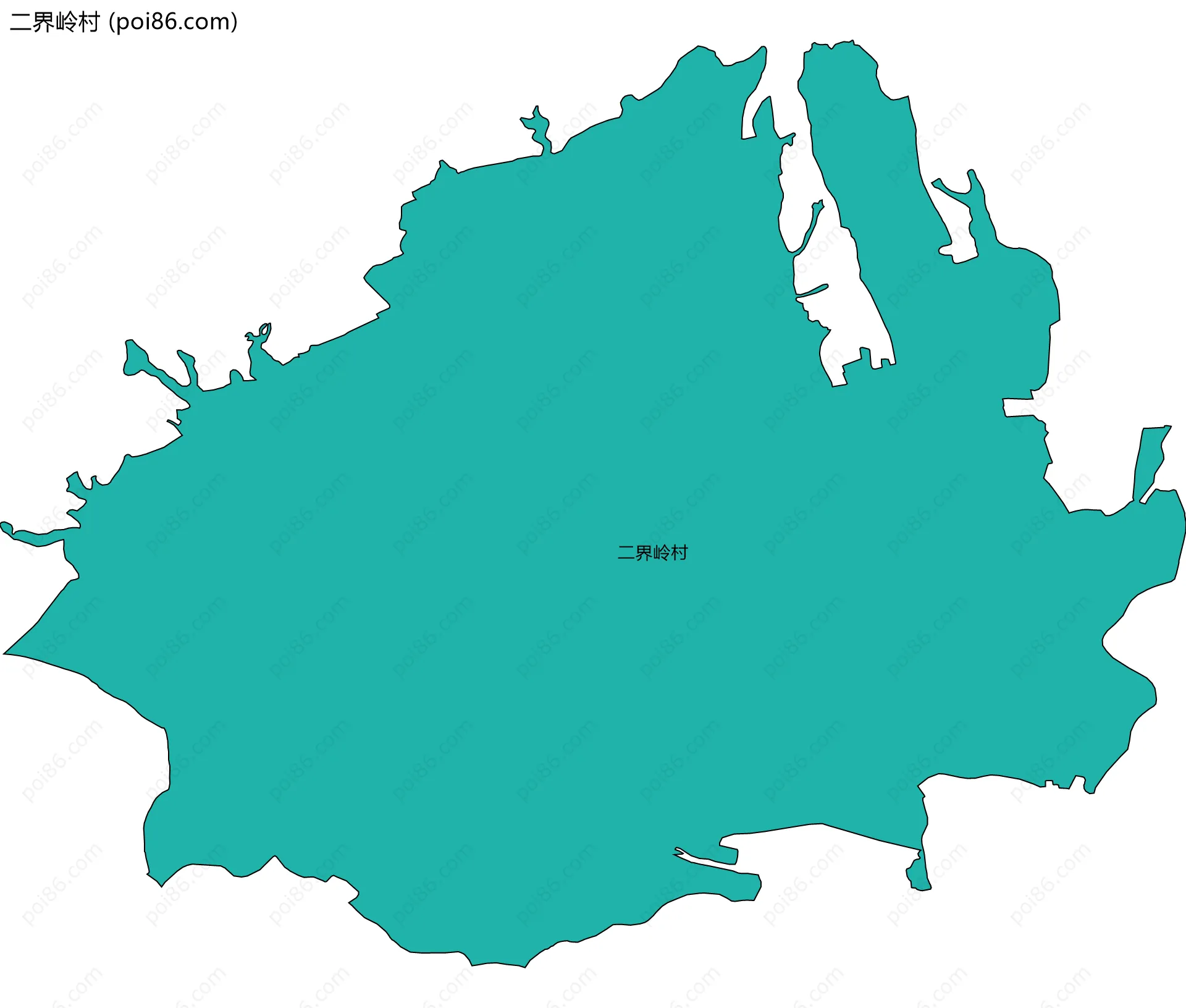 二界岭村边界地图