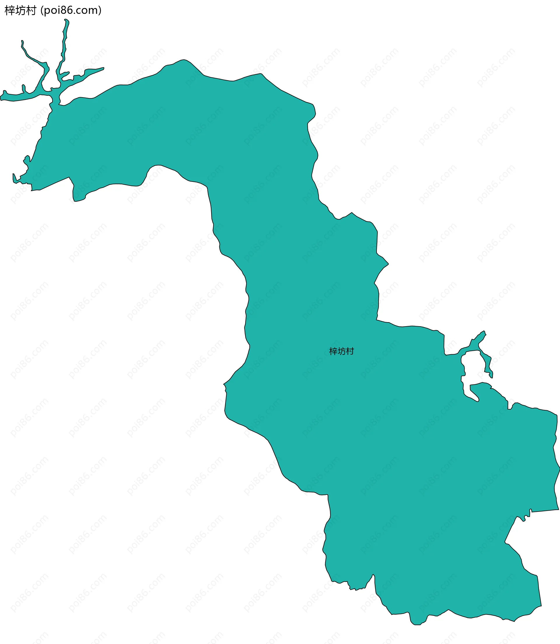 梓坊村边界地图