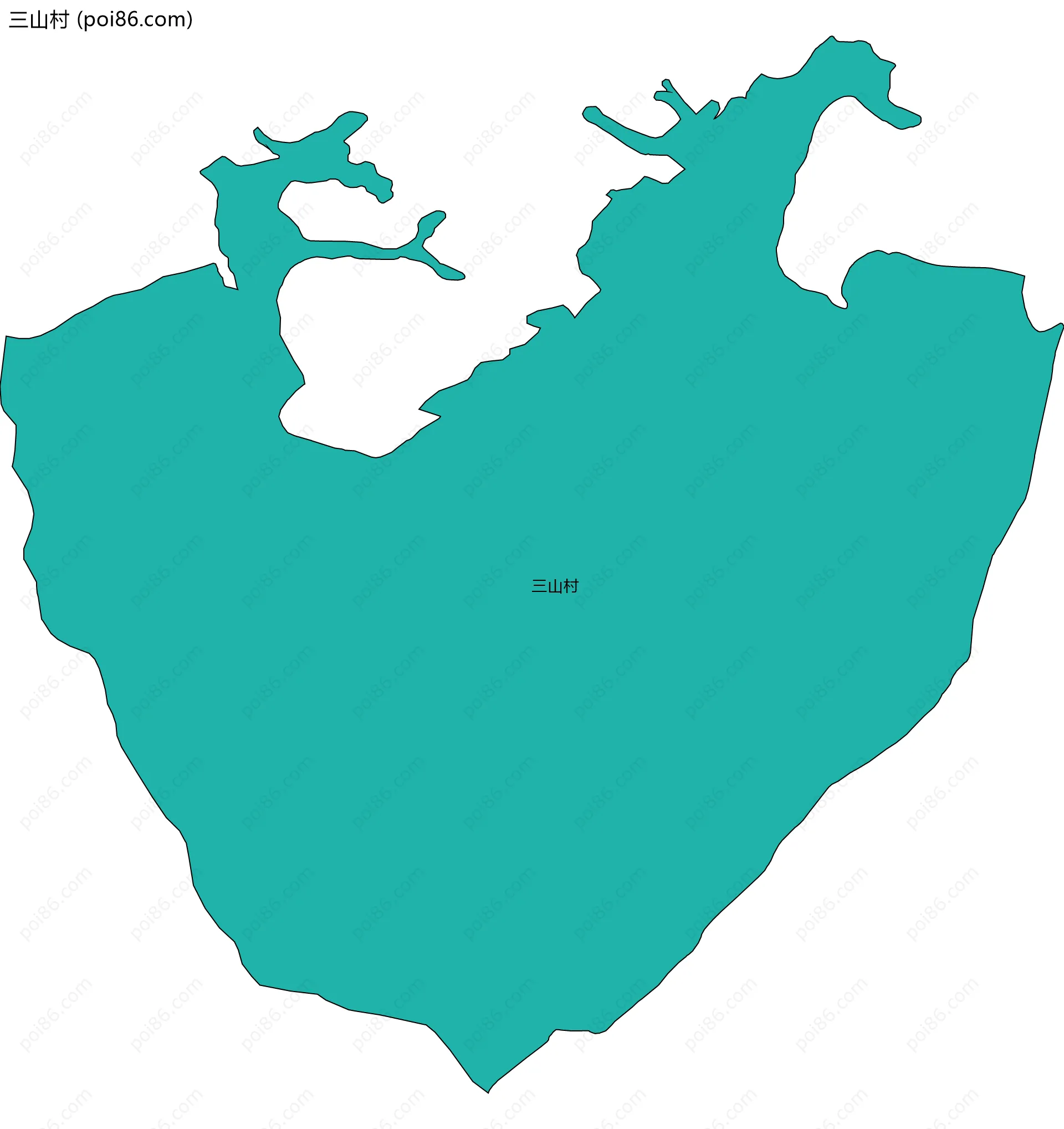 三山村边界地图