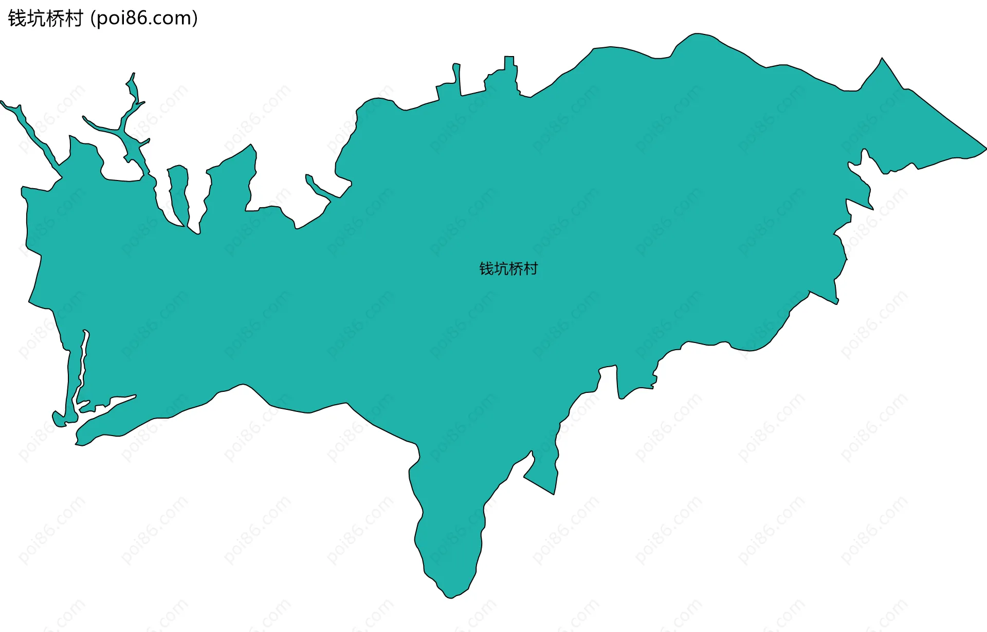 钱坑桥村边界地图