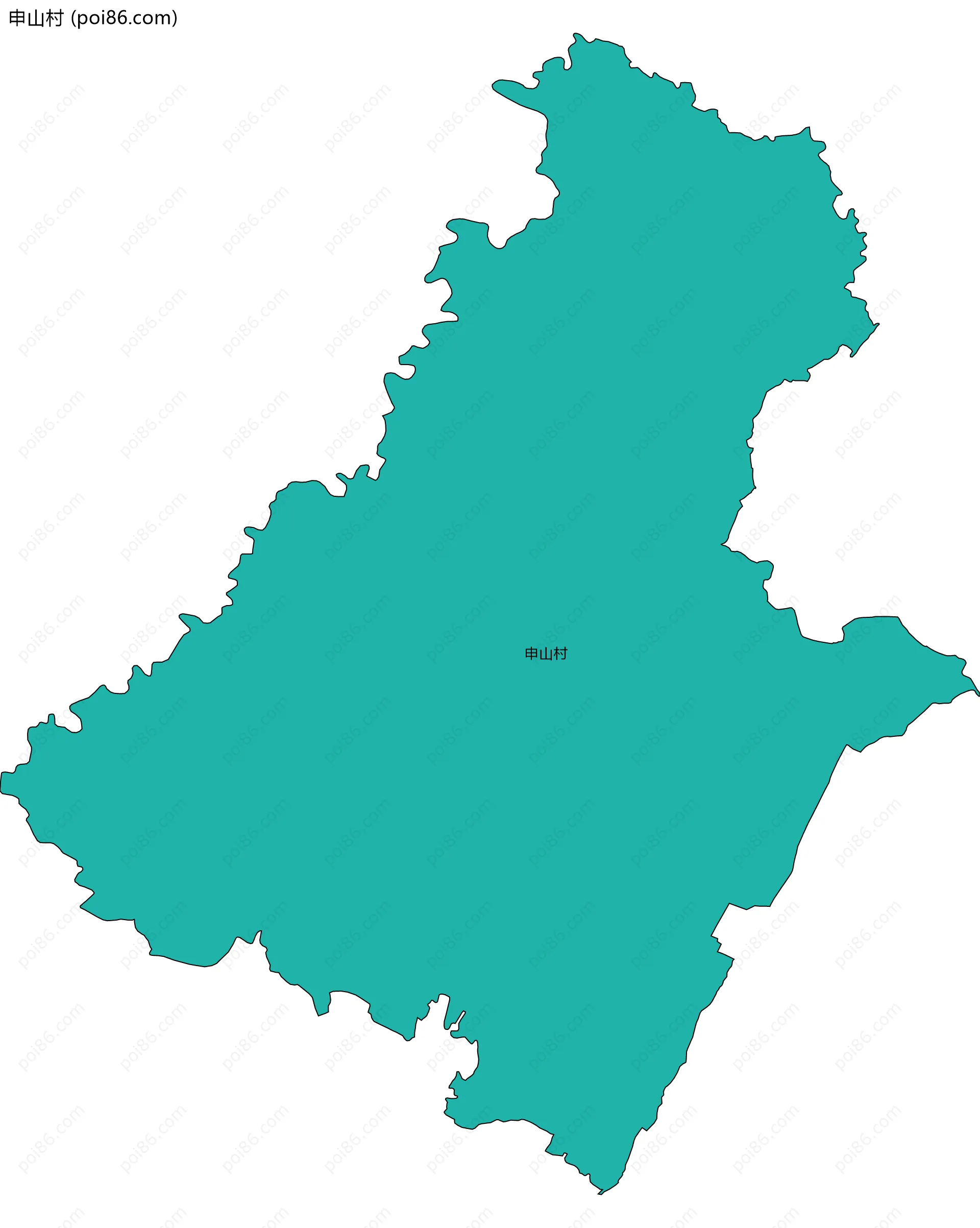 申山村边界地图