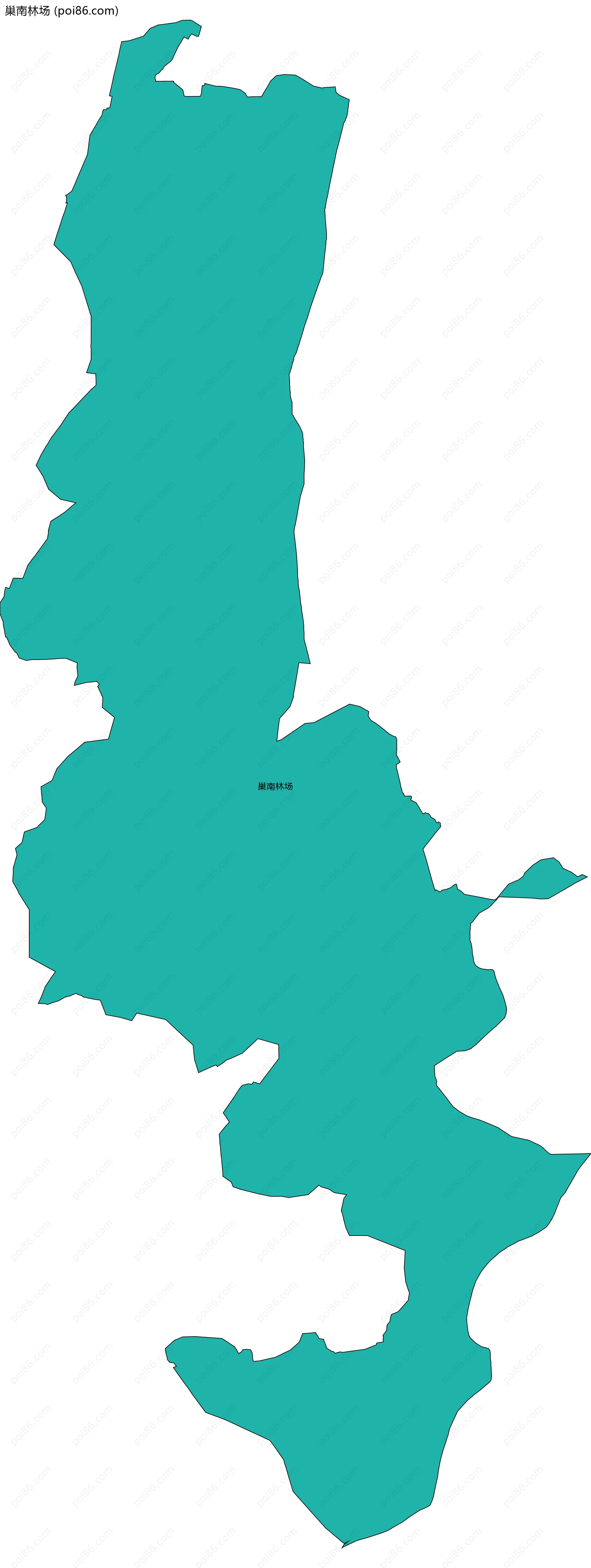 巢南林场边界地图(五级行政区划)