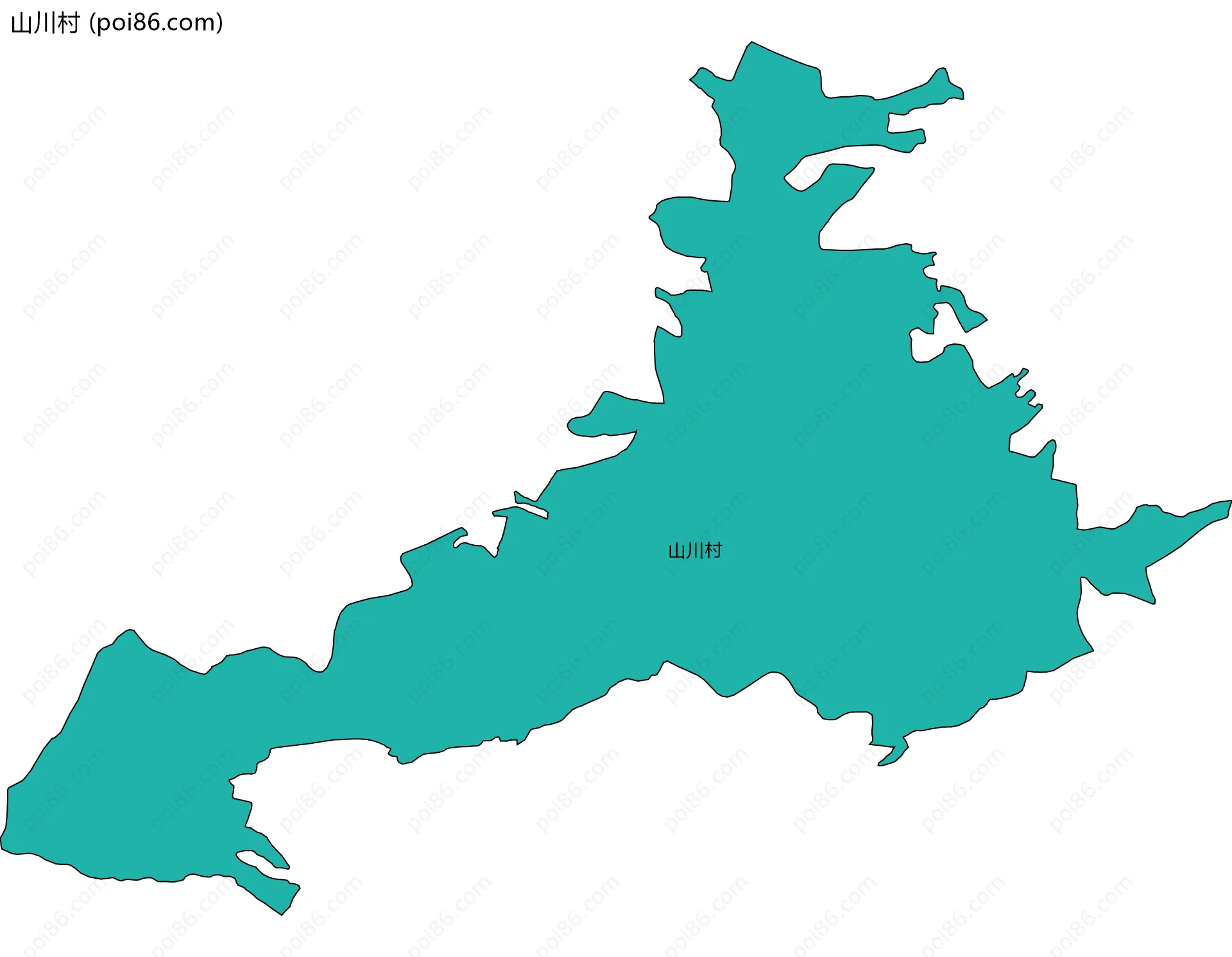 山川村边界地图