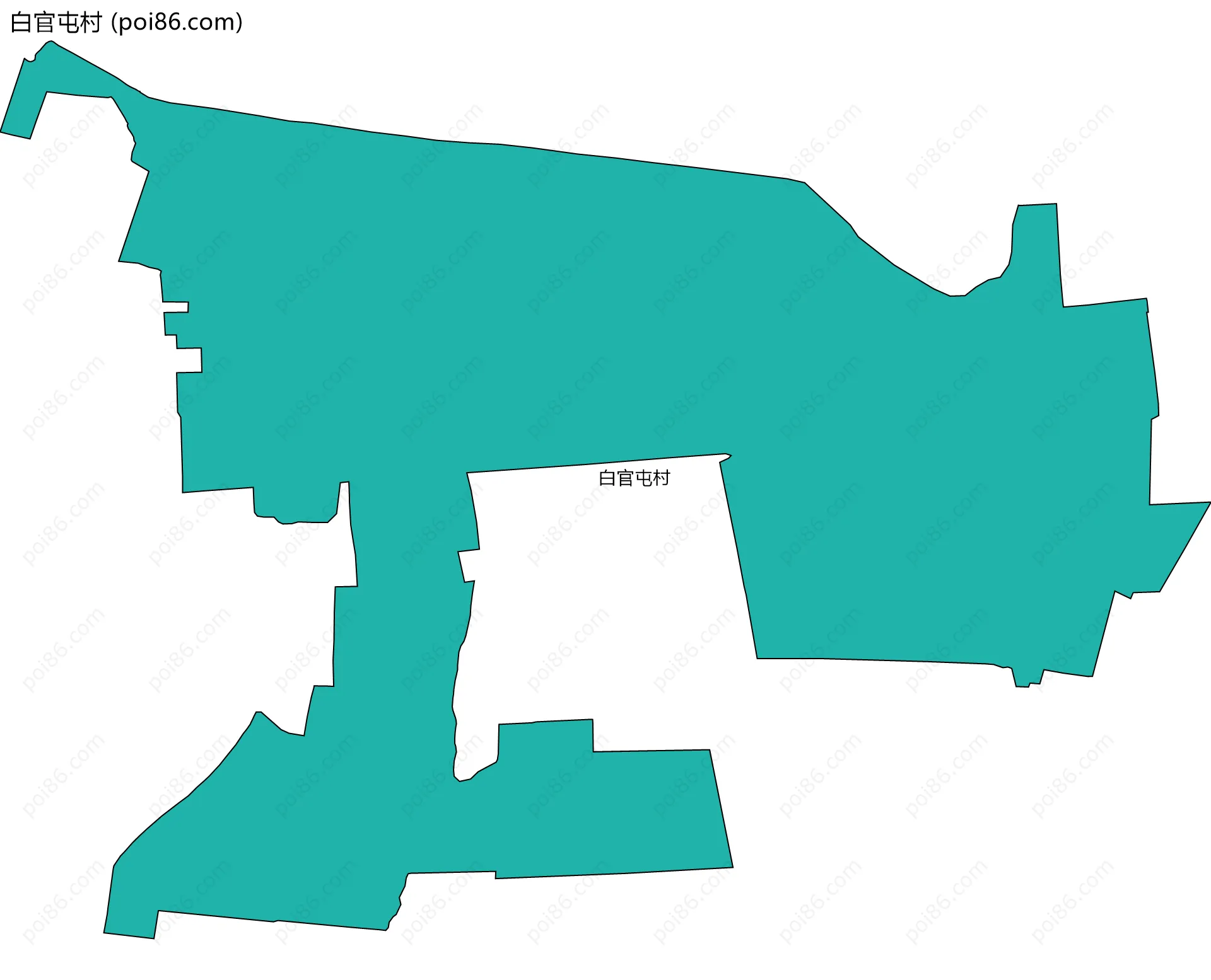 白官屯村边界地图