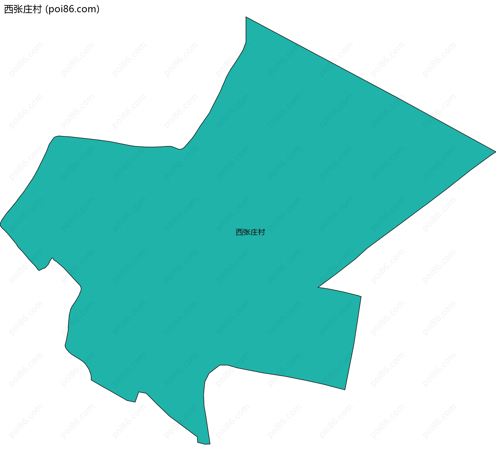西张庄村边界地图